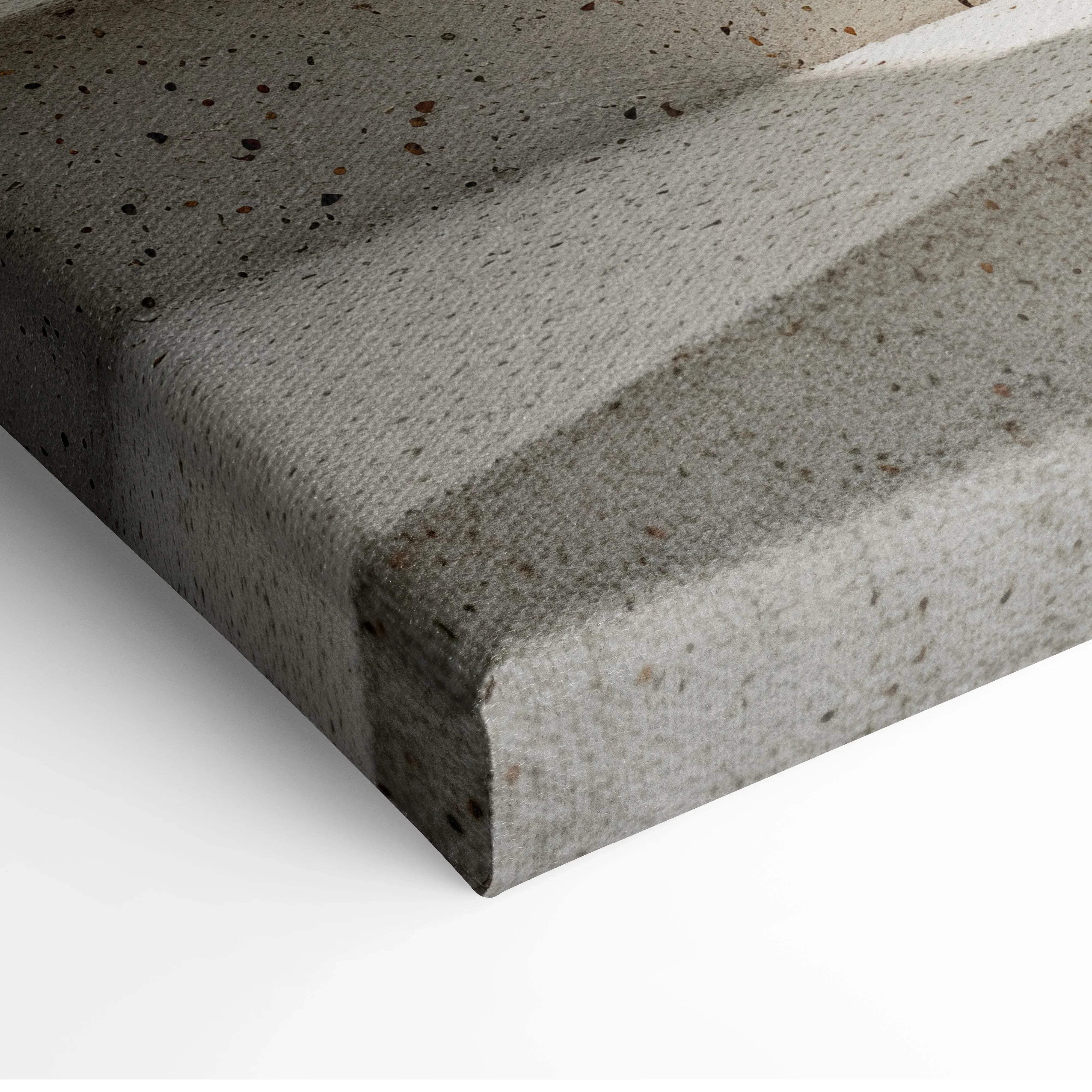Gray concrete-textured canvas print with speckled surface and fabric weave for modern minimalist neutral home decor