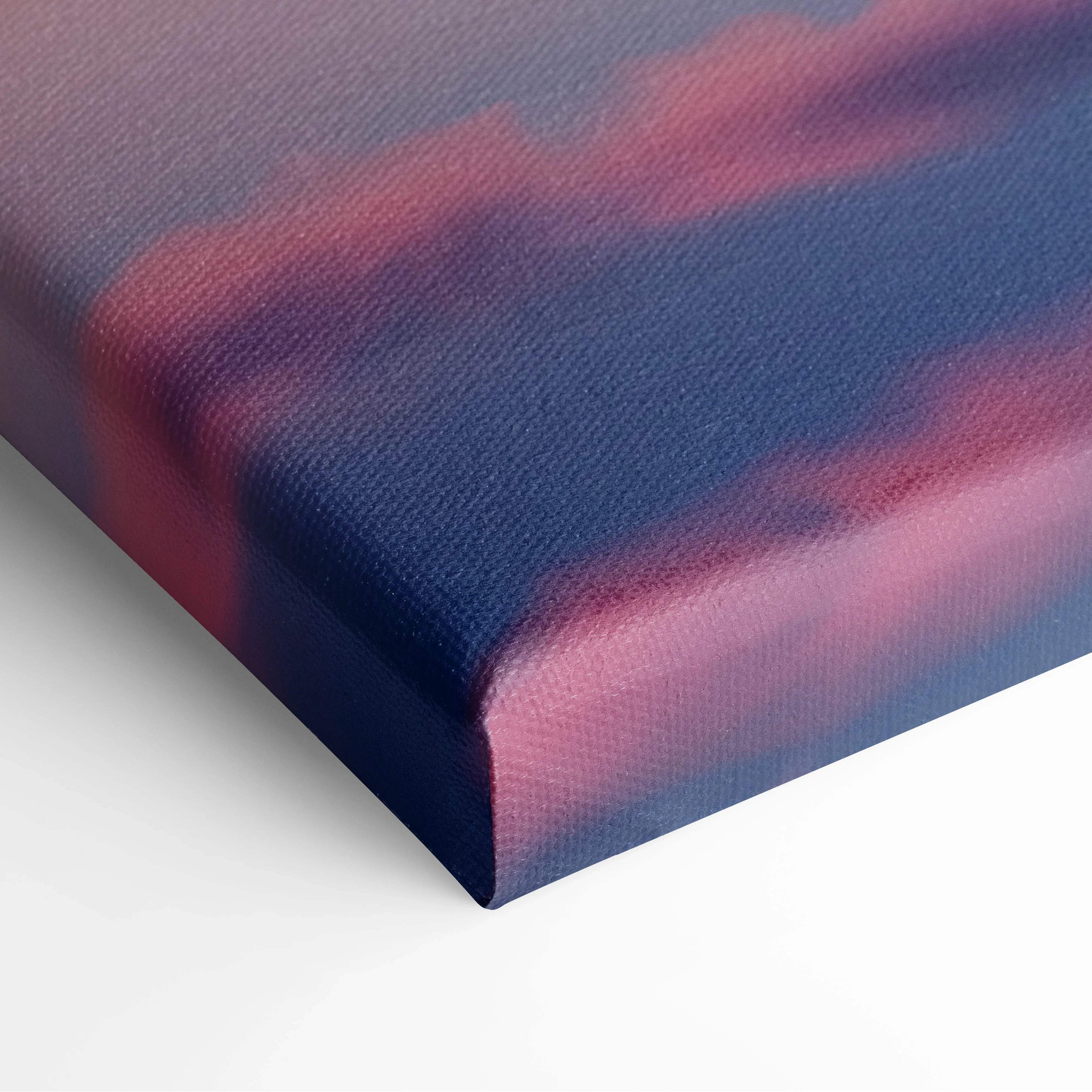Canvas print of Mount Fuji at serene dawn with navy-to-pink gradient