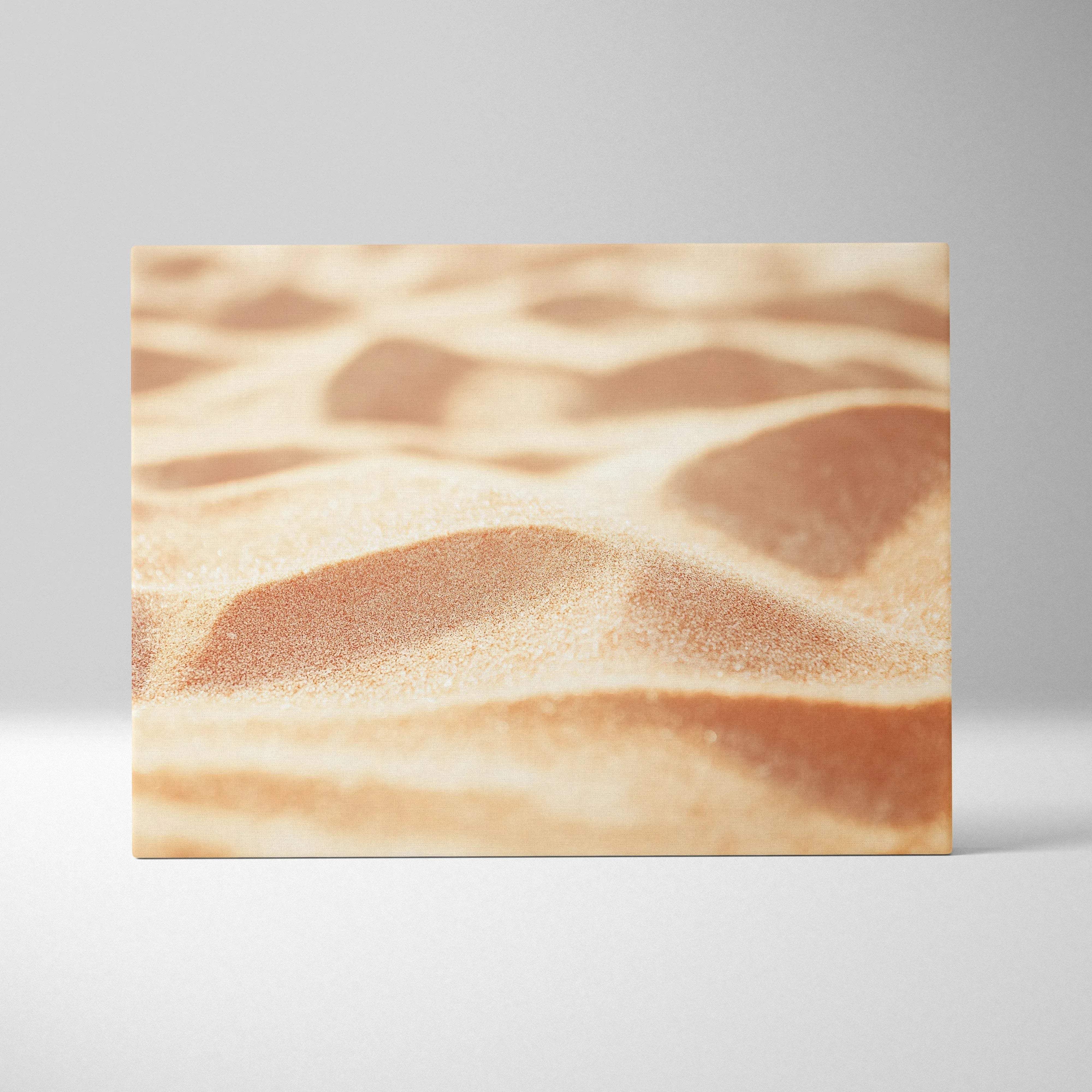 Minimalist sand dunes canvas wall art featuring beige textured wave patterns in warm tones for modern homes