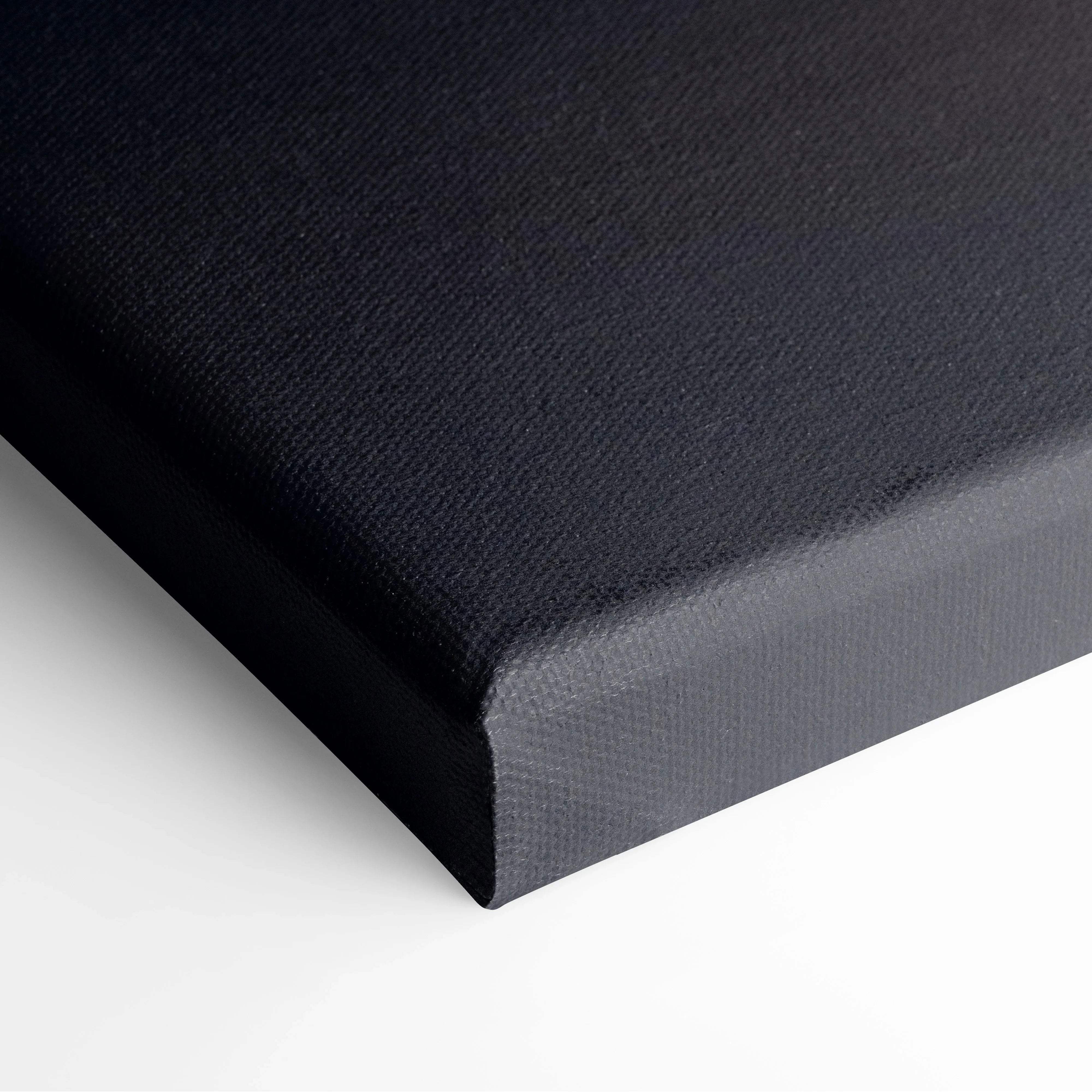 Black textured canvas print of moody minimal 3D cubes spheres in navy charcoal amber