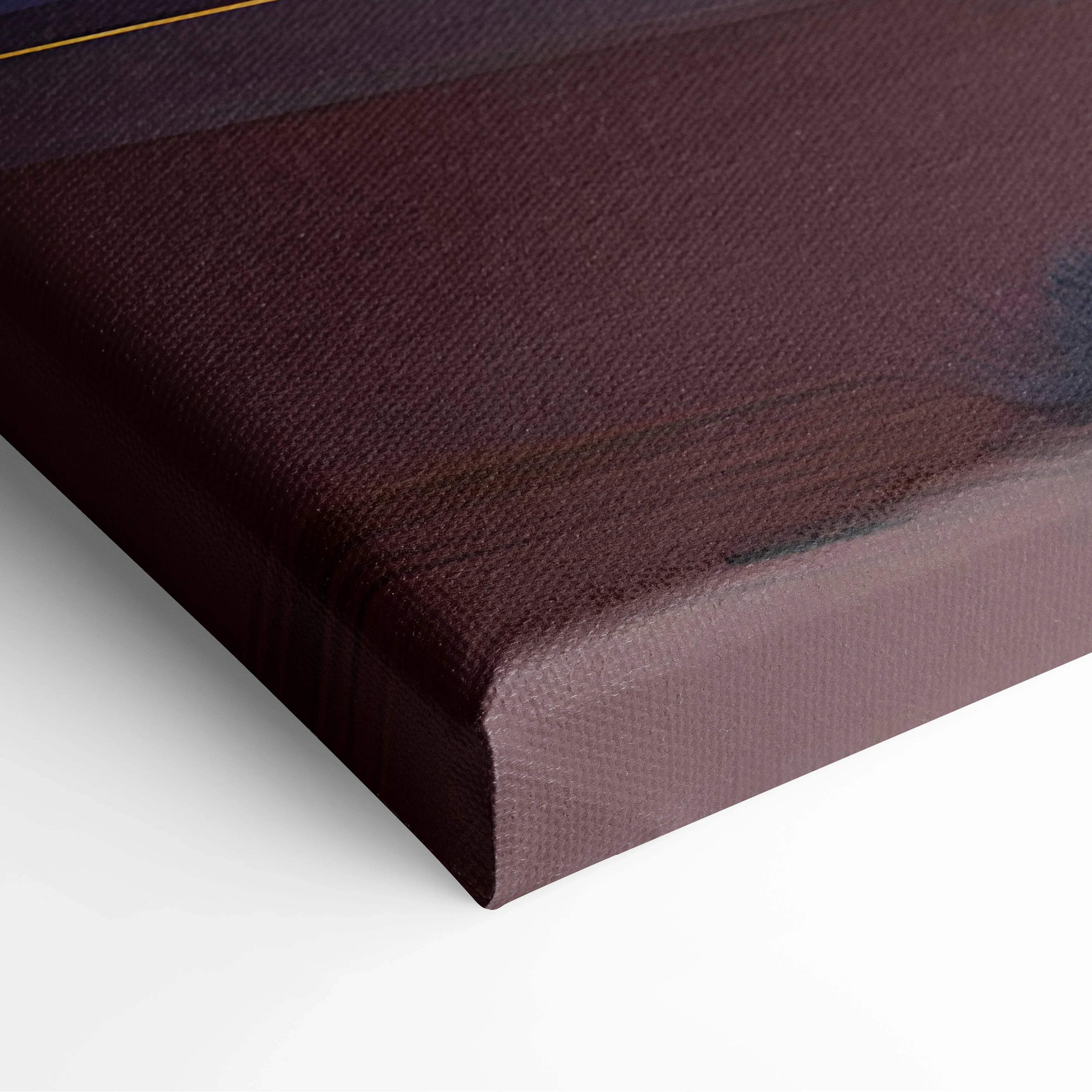 Back of dark brown textured canvas for Majestic Desert Rock wall art