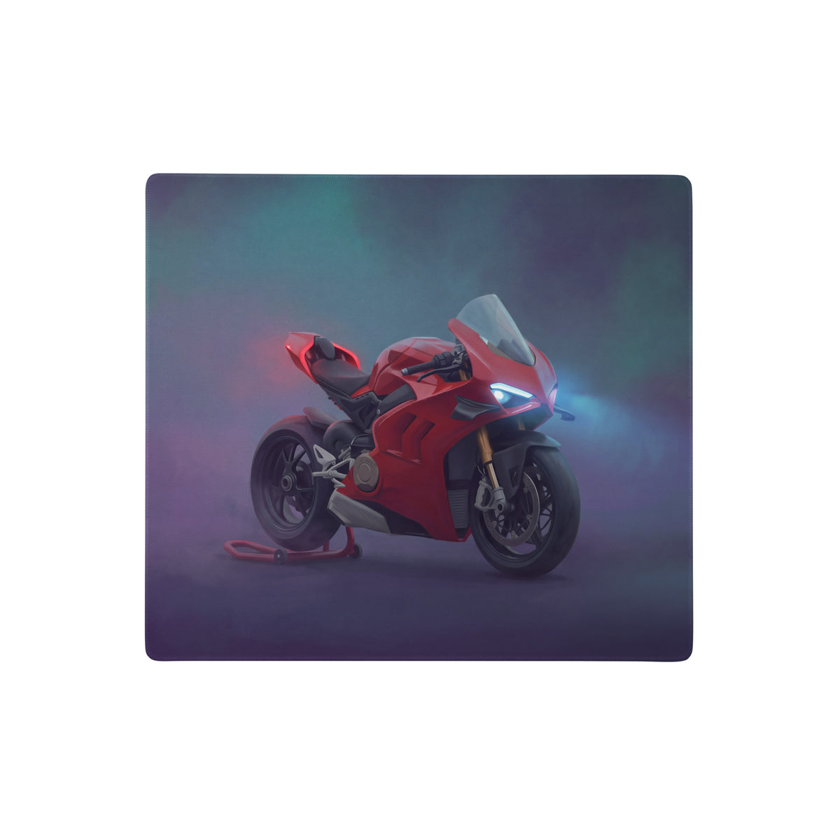 Red ducati panigale v4s inspired extended gaming mousepad with a large graphic and smooth surface for pc setup