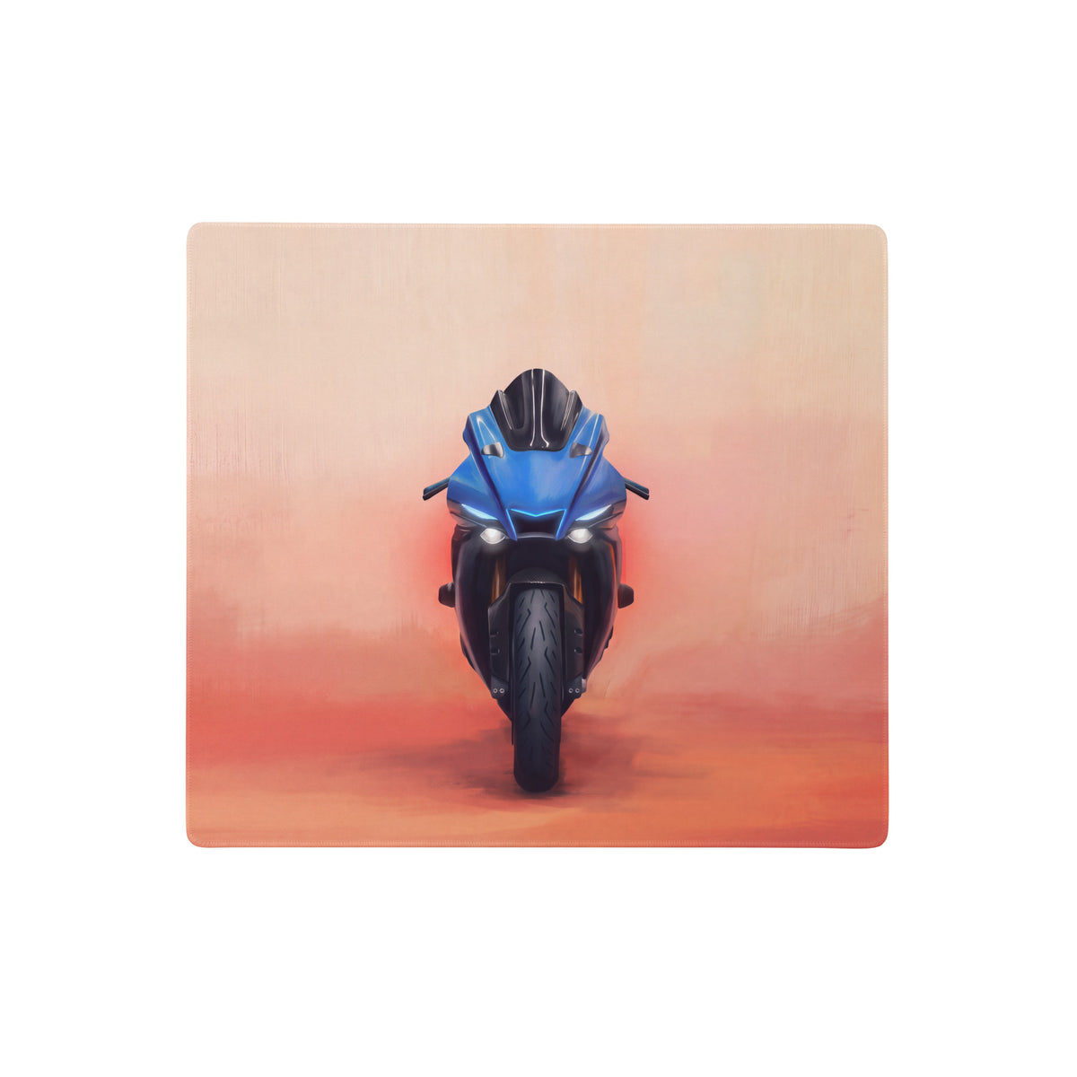 Blue and black sport motorcycle illustration on yamaha r1 inspired extra large mouse pad for pc setup
