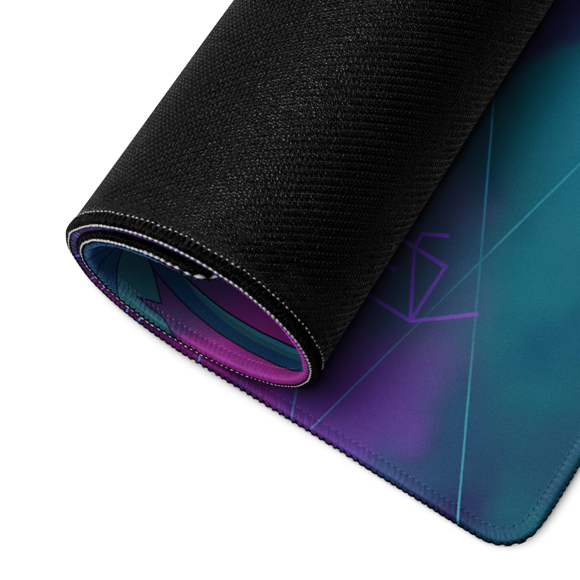 Rolls-Royce Ghost Inspired White Purple Vaporwave Gaming Mouse Pad, Neon Luxury Car Desk Mat with Retro Futuristic Palm Tree Artwork