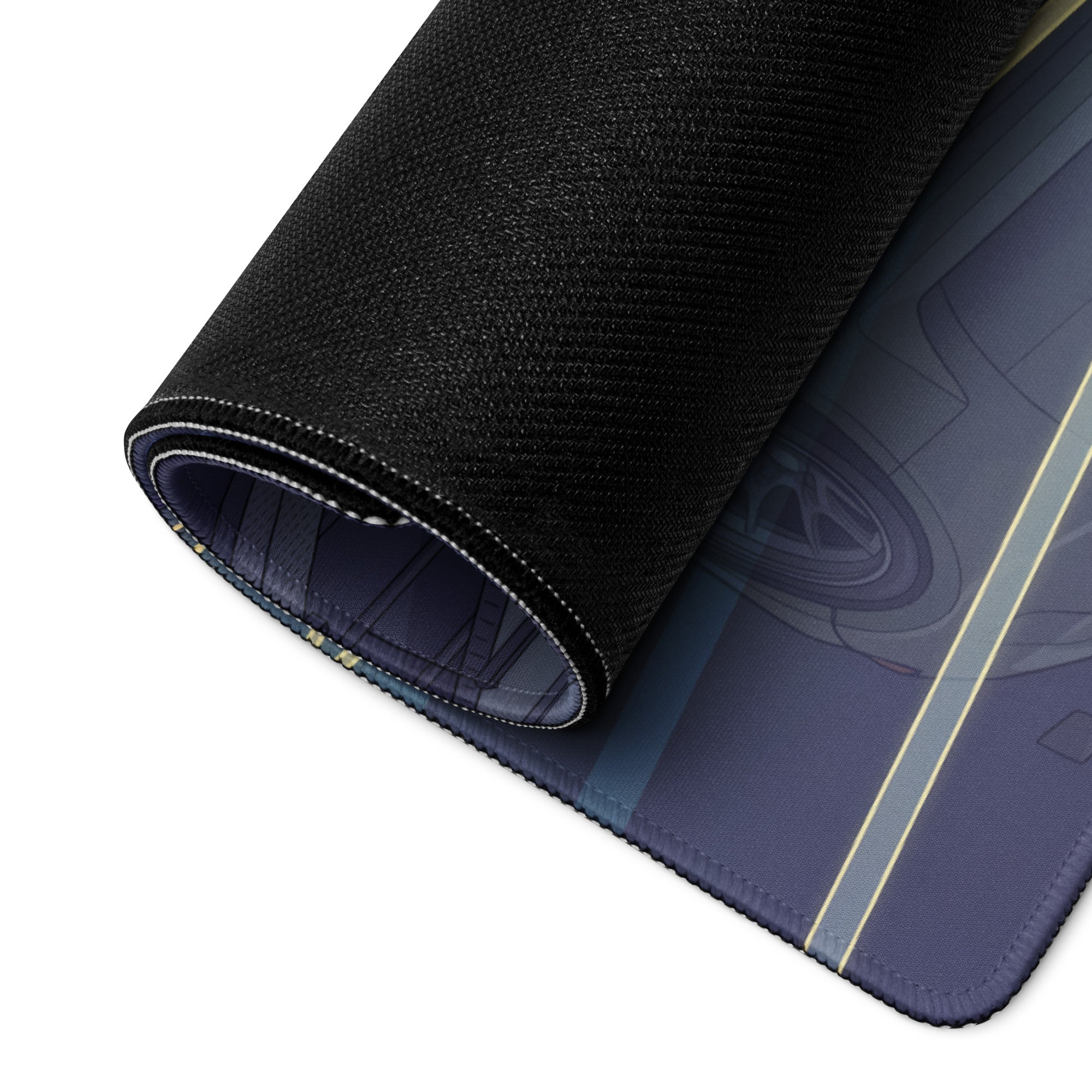 BMW M2 G87 Inspired Green Purple Vaporwave Gaming Mouse Pad, Neon Sports Coupe Desk Mat with Futuristic Cyberpunk Garage Artwork