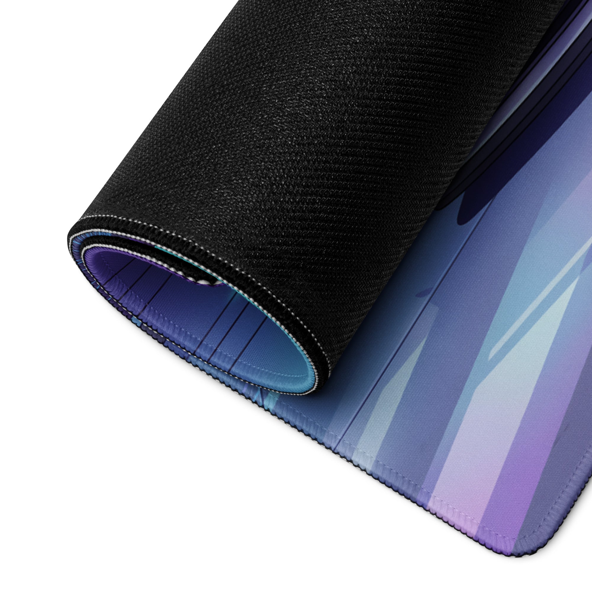 Porsche 911 Turbo 964 Inspired White Purple Vaporwave Gaming Mouse Pad, Retro Supercar Desk Mat with Neon Futuristic City Artwork