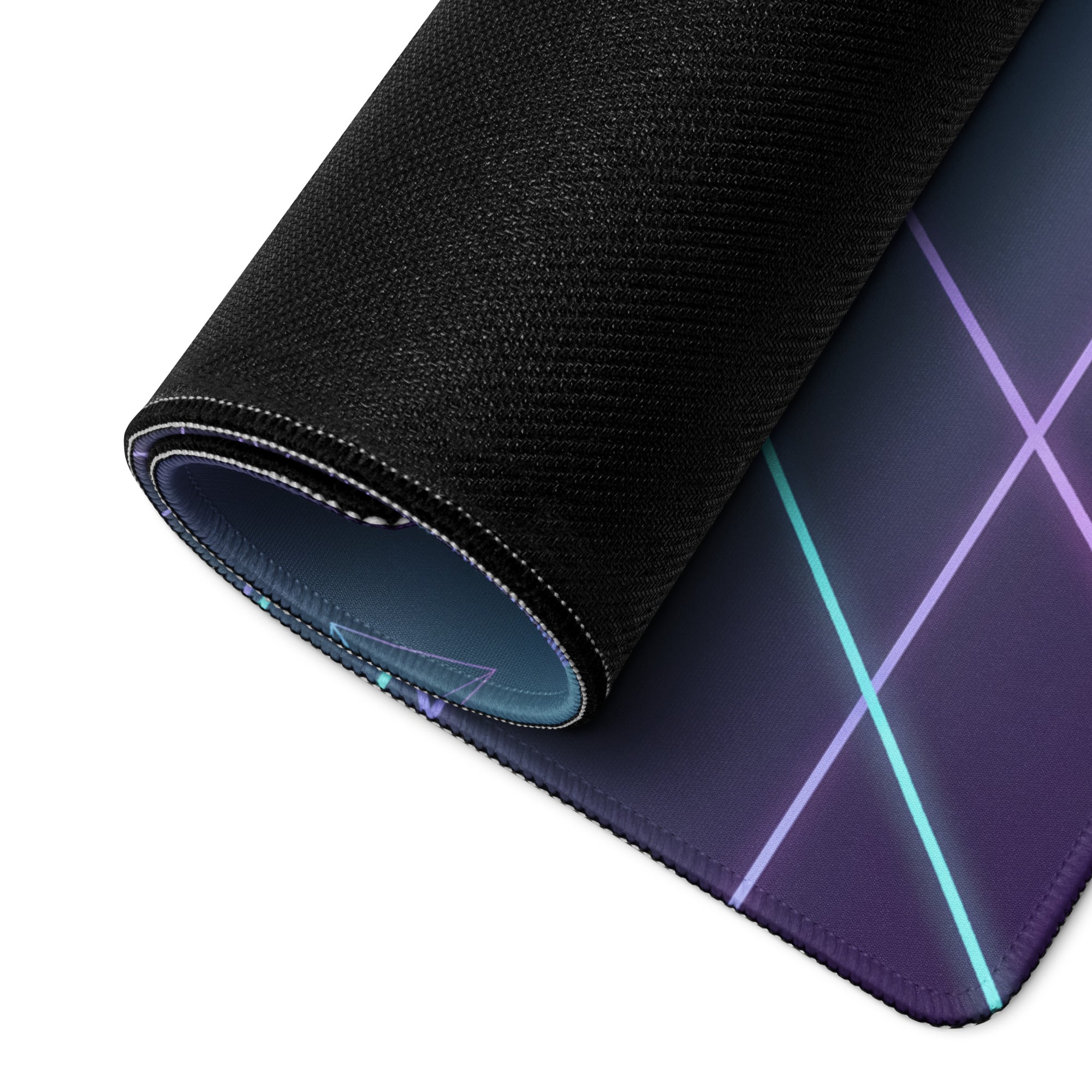 Porsche 911 GT2 993 Inspired Blue Purple Vaporwave Gaming Mouse Pad, Widebody Supercar Desk Mat with Neon Retro Futuristic Grid Artwork