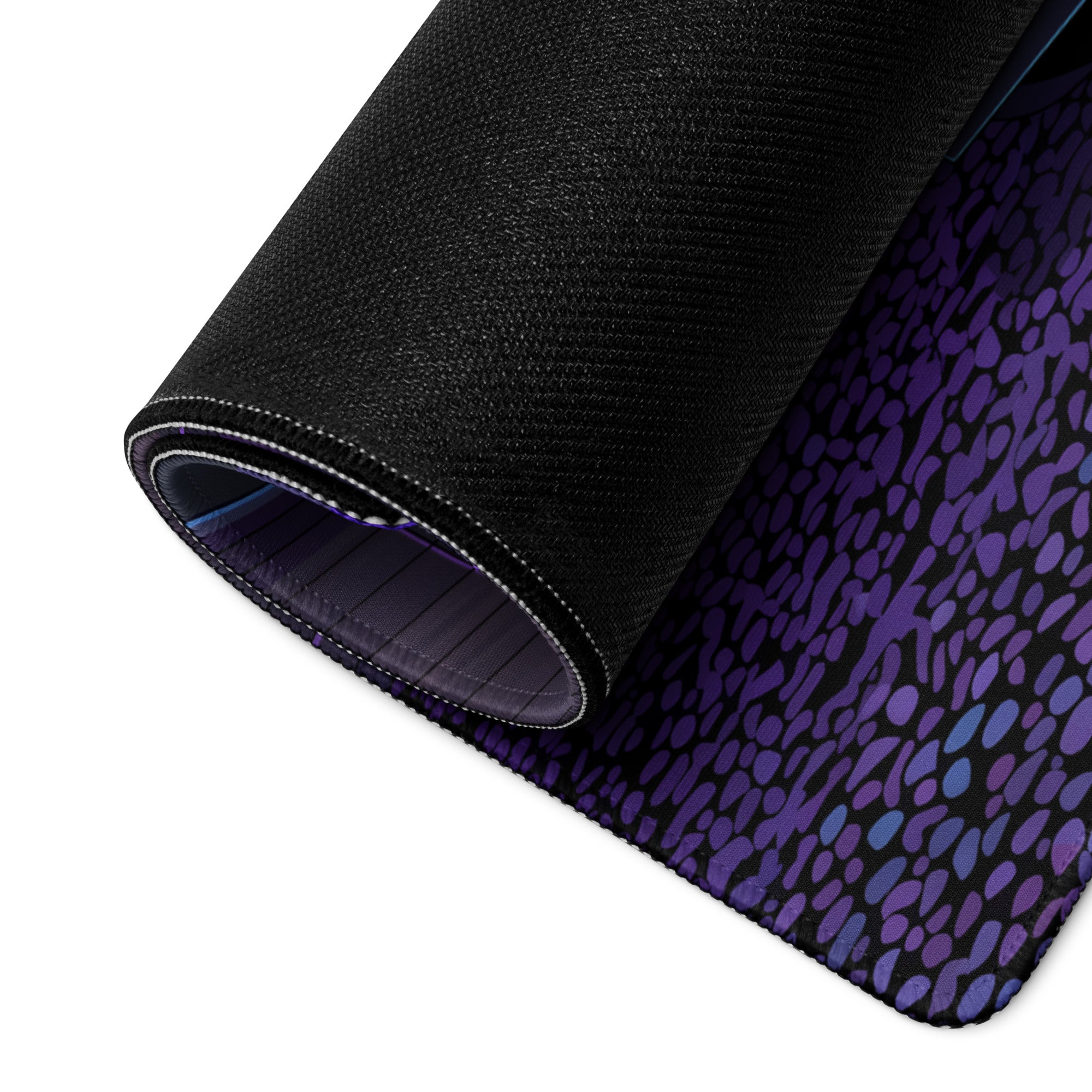 Jaguar E-Type Roadster Inspired Silver Purple Vaporwave Gaming Mouse Pad, Classic British Sports Car Desk Mat with Neon Twilight Garage Artwork