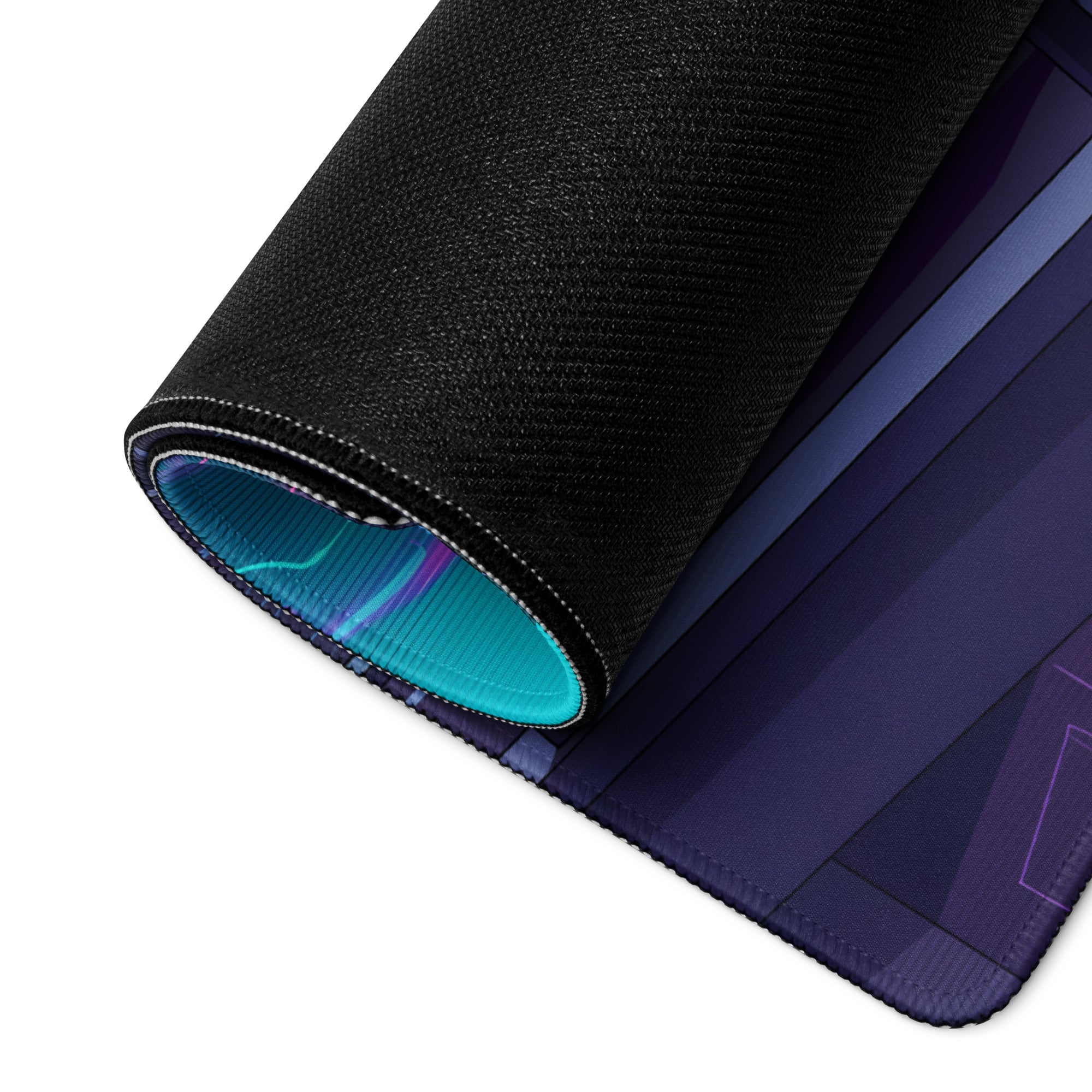 Chevrolet Camaro 1969 Inspired Blue Gold Vaporwave Gaming Mouse Pad, Neon Futuristic City Desk Mat with Retro Muscle Car Artwork
