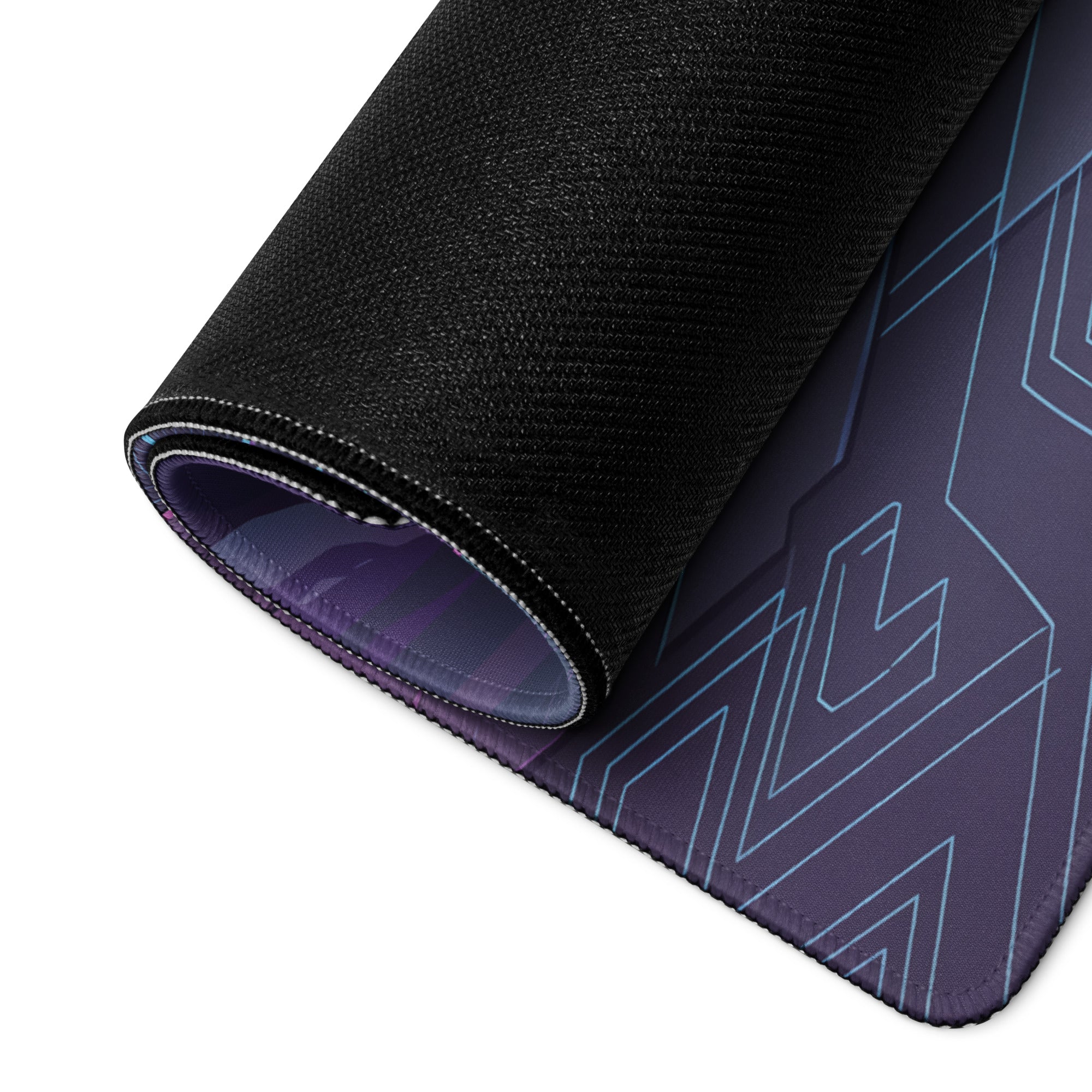 Dodge Challenger SRT Hellcat Inspired Gray Vaporwave Gaming Mouse Pad – Purple Cosmic Highway Desk Mat with Neon Grid Ocean and Retro Futuristic Art