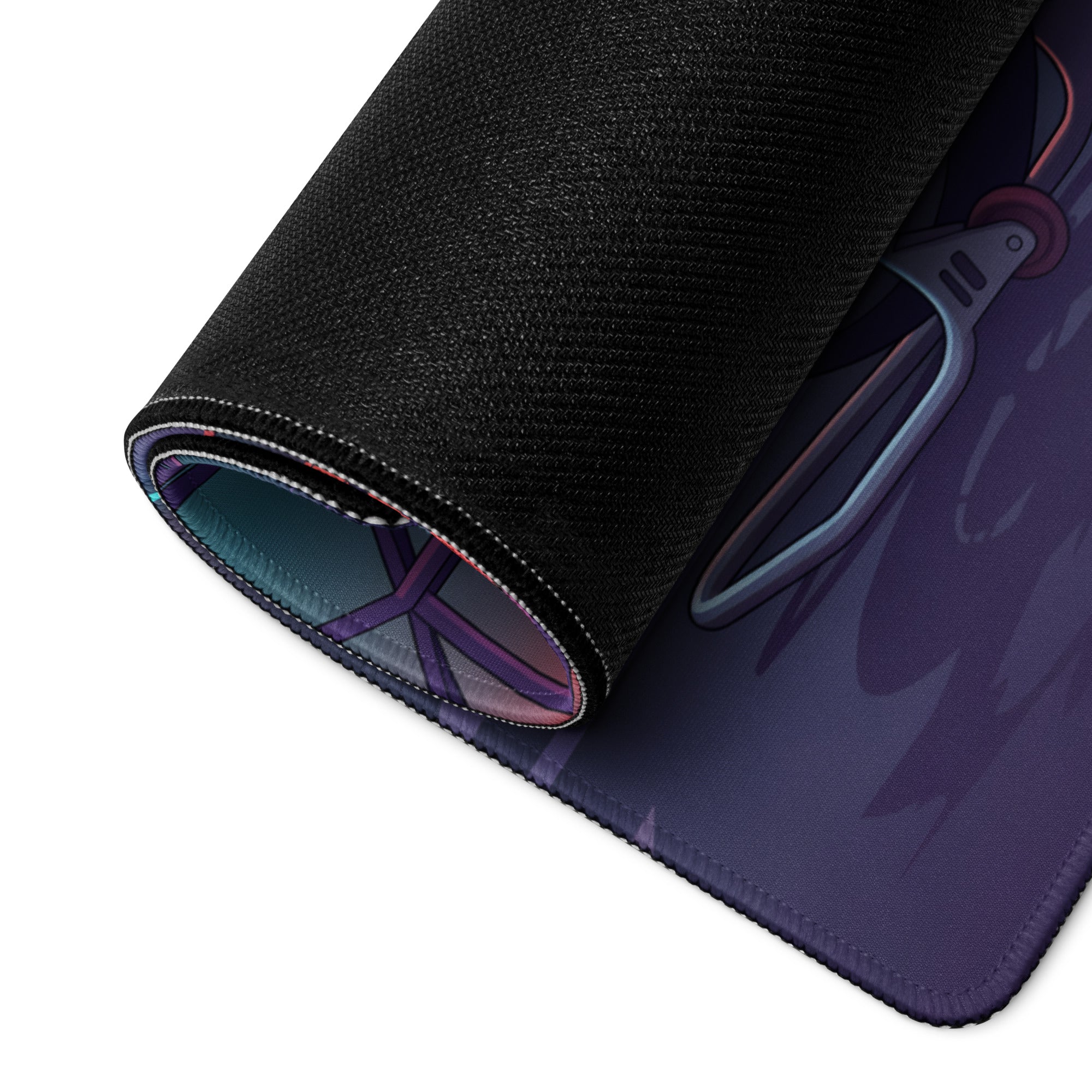Honda CBR1000RR Fireblade Inspired Blue Vaporwave Gaming Mouse Pad – Neon Sunset Racetrack Desk Mat, Retro Futuristic Superbike Digital Artwork