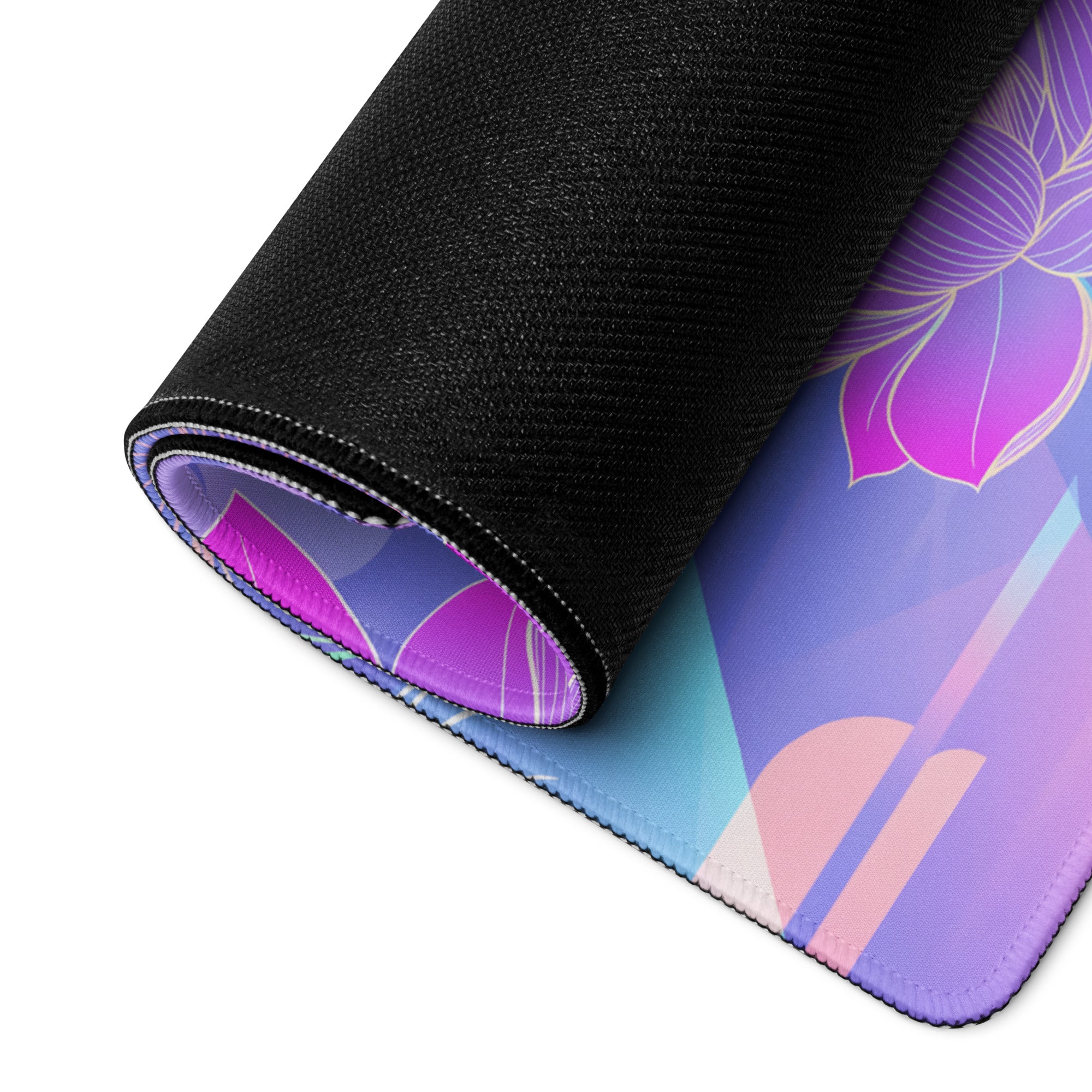 Vaporwave Sunset Koi Gaming Mouse Pad - Gaming Mouse Pad Purple Pink Gradient Desk Setup Vaporwave Dreamy Neon Retro Futurism Koi Digital Art