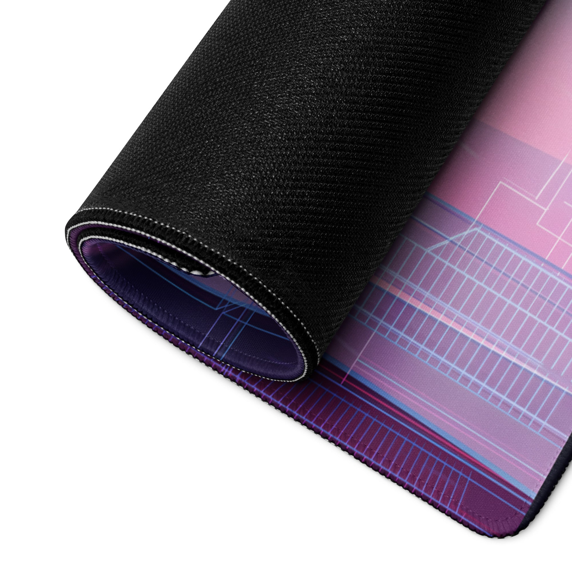 Vaporwave Neon Mouse Pad - Mouse Pad Pink Purple Neon Gaming Desk Vaporwave Neon Retro Mood Non Slip Large Digital Print