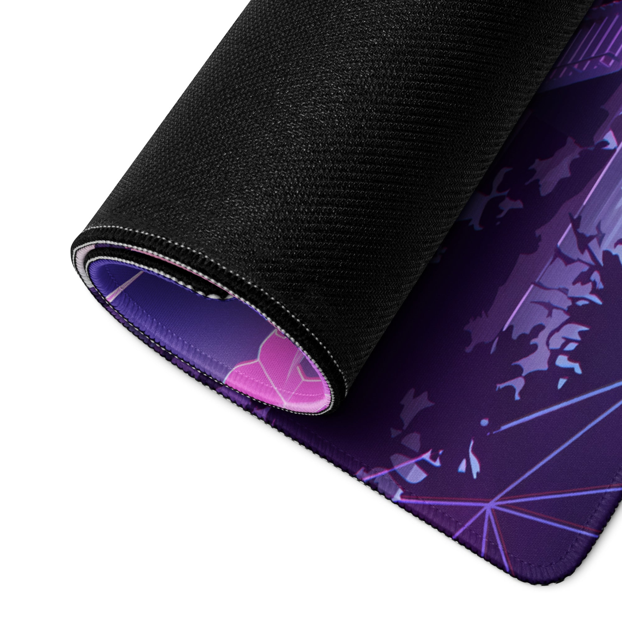 Neon Vaporwave Desk Pad - Vaporwave Mouse Pad Neon Pink Blue Desk Setup Retro Futurism Dream Mood Digital Art