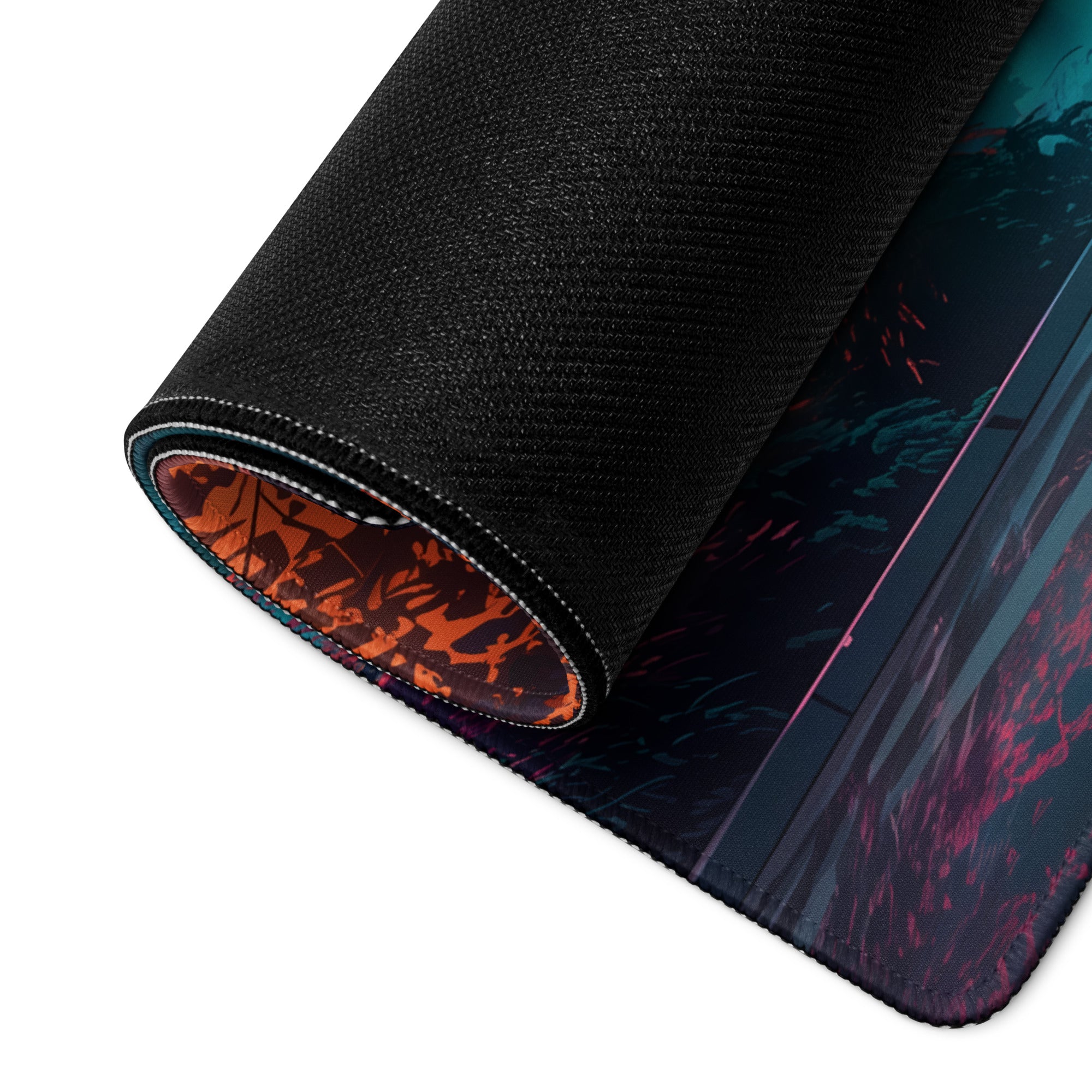 Neon Paris Vaporwave Mouse Pad - Paris Neon Purple Teal Gaming Vaporwave Dreamy Mood Neon Aesthetic Desktop Art