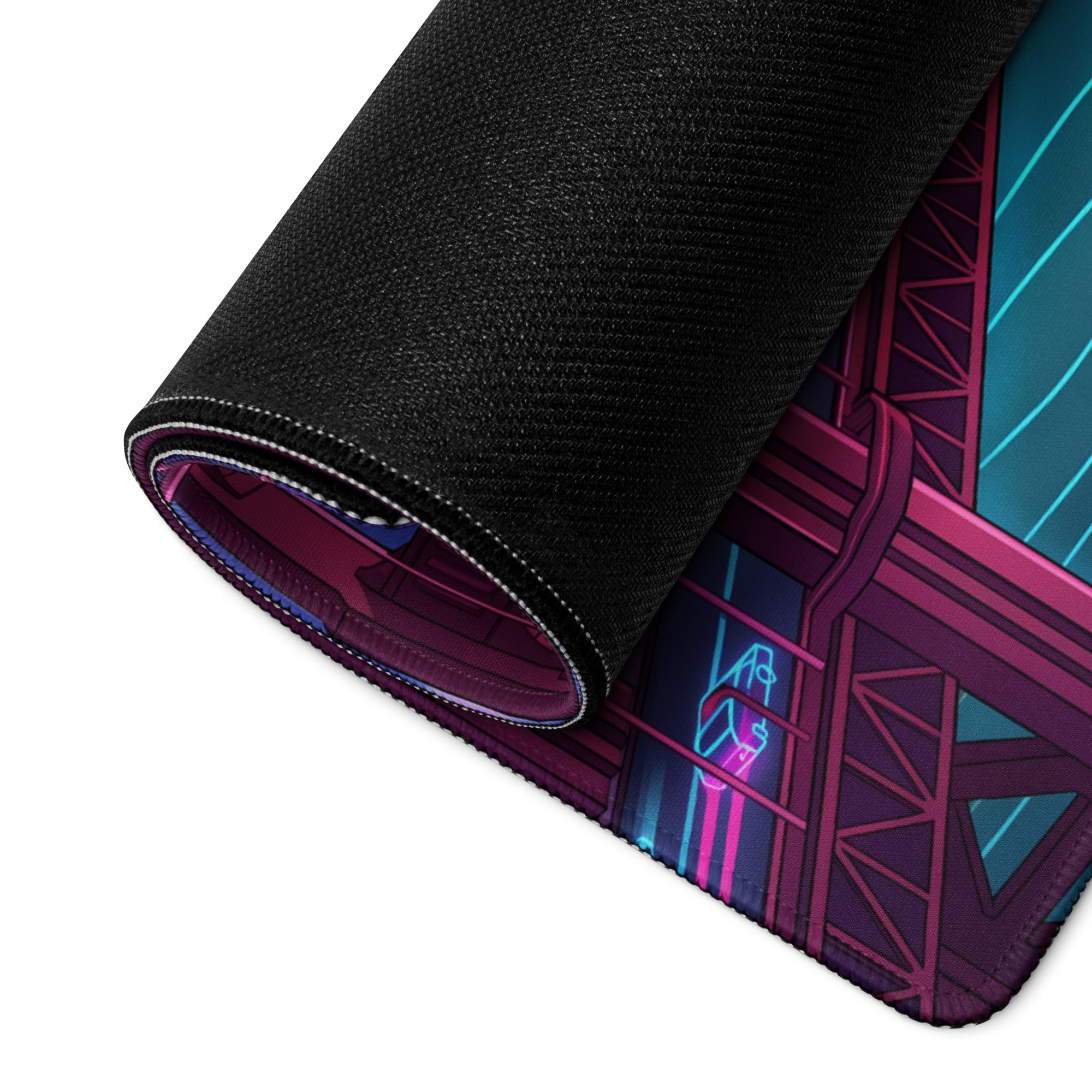 Vaporwave Cityscape Gaming Mouse Pad - Gaming Mouse Pad Purple Pink Blue Gradient Desk Vaporwave Dreamy Mood Neon Print