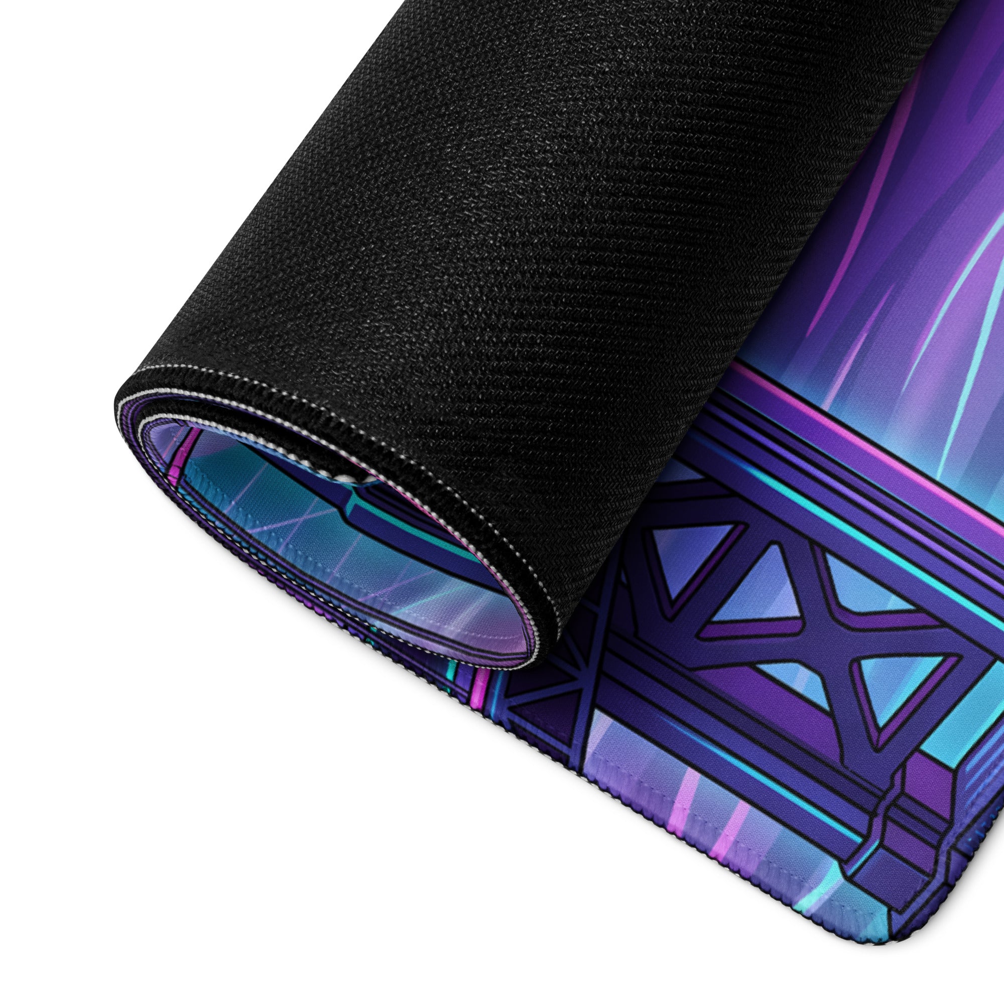 Neon Vaporwave Bridge City Pad - Mouse Pad Neon Pink Teal Gaming Desk Vaporwave Dreamy Cyberpunk Digital Art