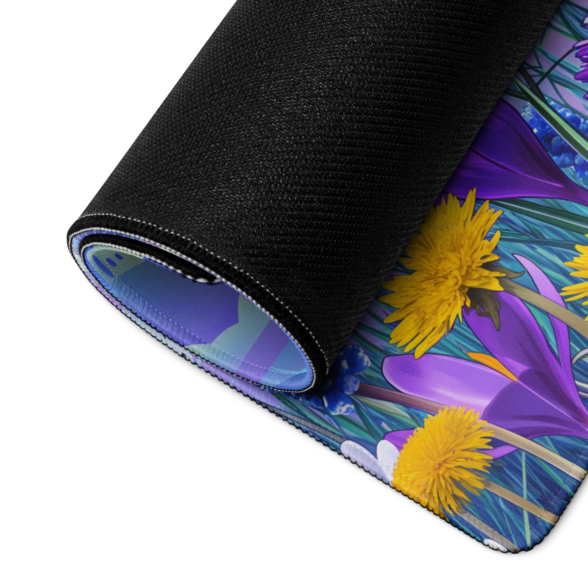 Vaporwave Floral Gradient Mouse Pad - Mouse Pad Blue Purple Pink For Gaming Vaporwave Dreamy Nostalgic Neon Desk Mat