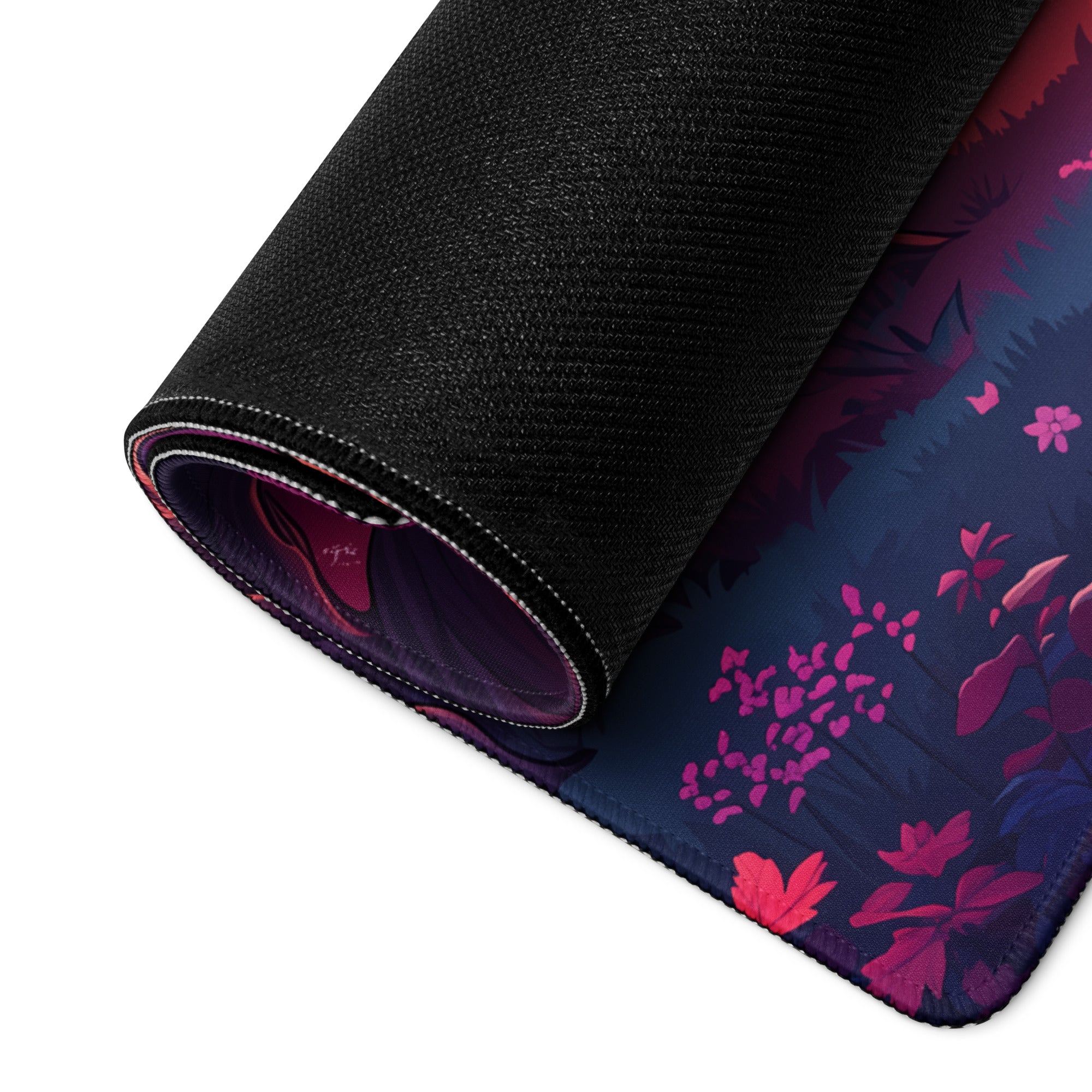 Vaporwave Sunset Forest Mouse Pad - Mouse Pad Purple Pink Sunset Desk Setup Vaporwave Dreamy Retro Neon Aesthetic Anime Digital Art