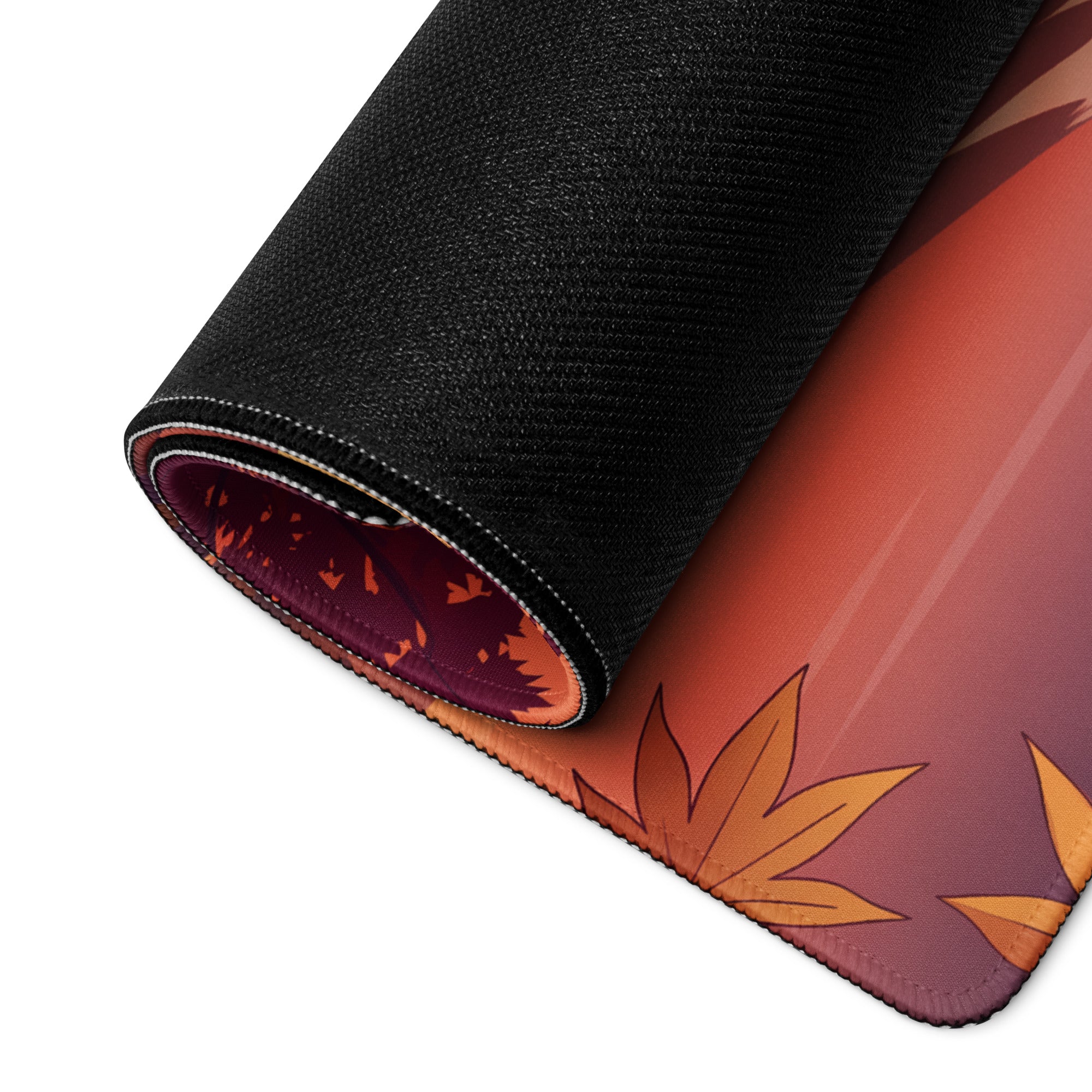 Vaporwave Landscape Mouse Pad - Mountain Scene Orange Purple For Gaming Desk Retro Vaporwave Mood Landscape Art Digital