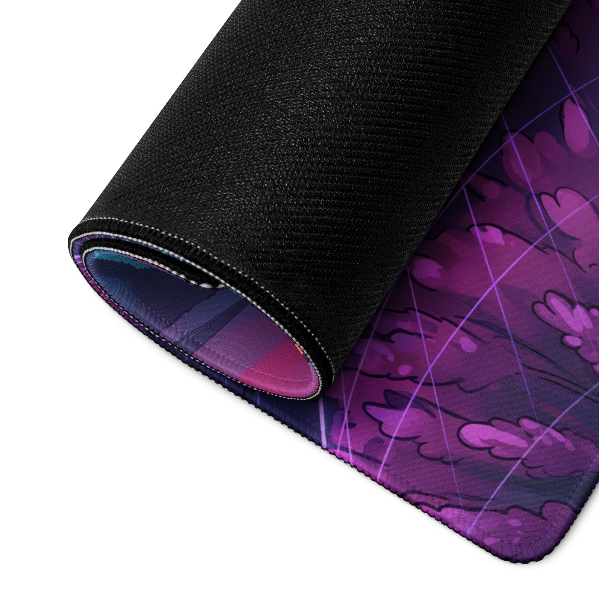 Vaporwave Neon City Mouse Pad - Mouse Pad Neon Purple Pink Blue For Gaming Desk Vaporwave Retro Futurism Digital Art