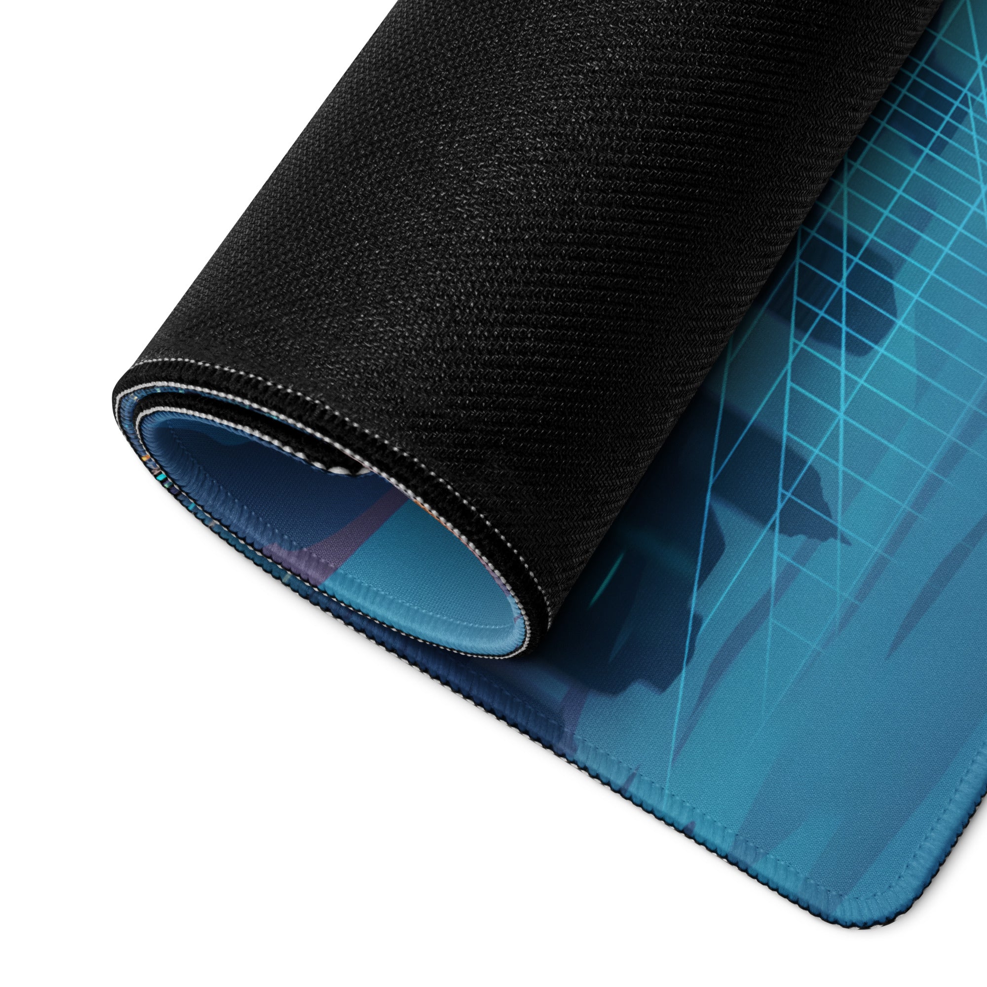 Neon Cityscape Vaporwave Mouse Pad - Cityscape Blue Purple Pink Desk Gaming Vaporwave Retro Neon Mood Synthwave Decor