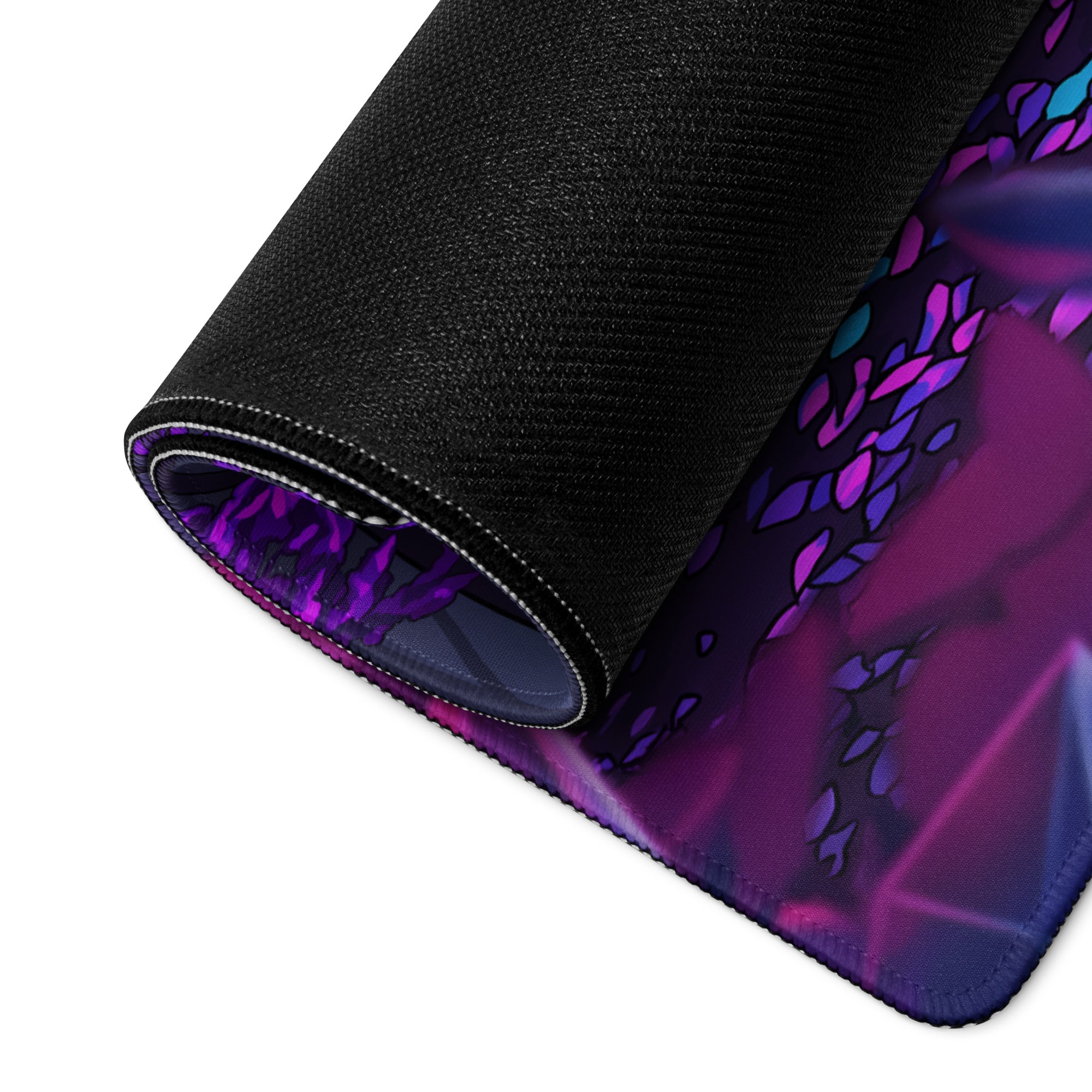 Vaporwave Neon Forest Mouse Pad - Gaming Mouse Pad Purple Pink Cyan Desktop Setup Vaporwave Dreamy Neon Futurism Gamer