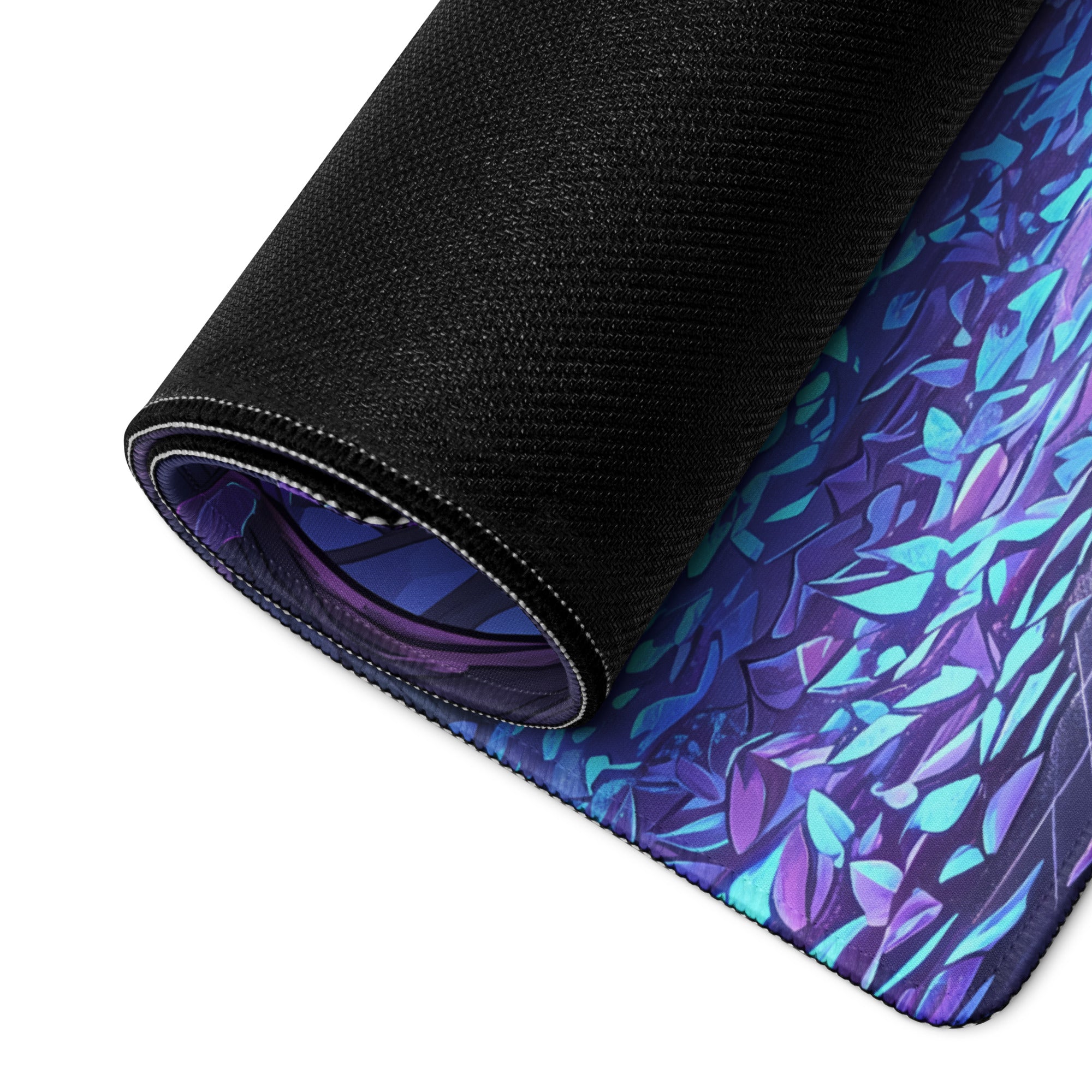 Vaporwave Forest Neon Desk Mat - Mouse Pad Purple Blue Teal Vaporwave Dreamy Nostalgic Mood Neon Cyberpunk Digital Art