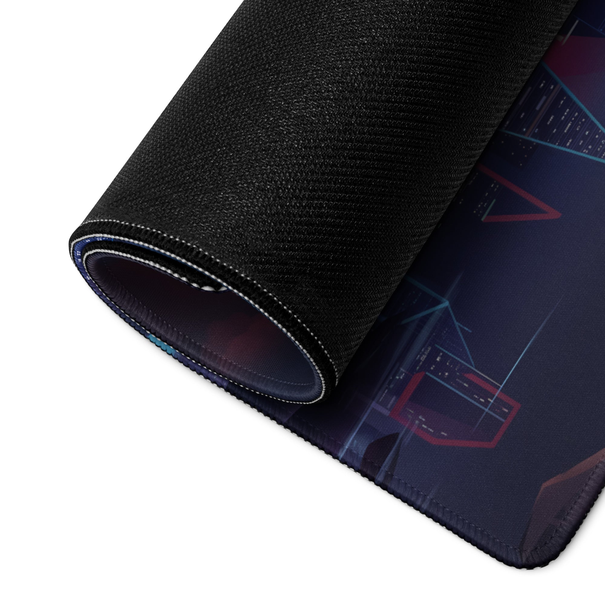 Vaporwave City Neon Mouse Pad - mouse pad neon purple pink blue vaporwave gaming desk mood cyberpunk decor