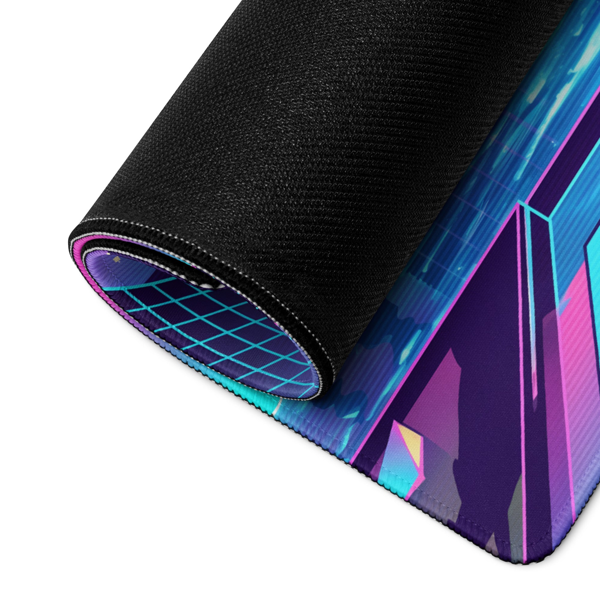 Neo Neon Vaporwave Mouse Pad - Gaming Mouse Pad Neon Pink Purple Blue Desk Setup Vaporwave