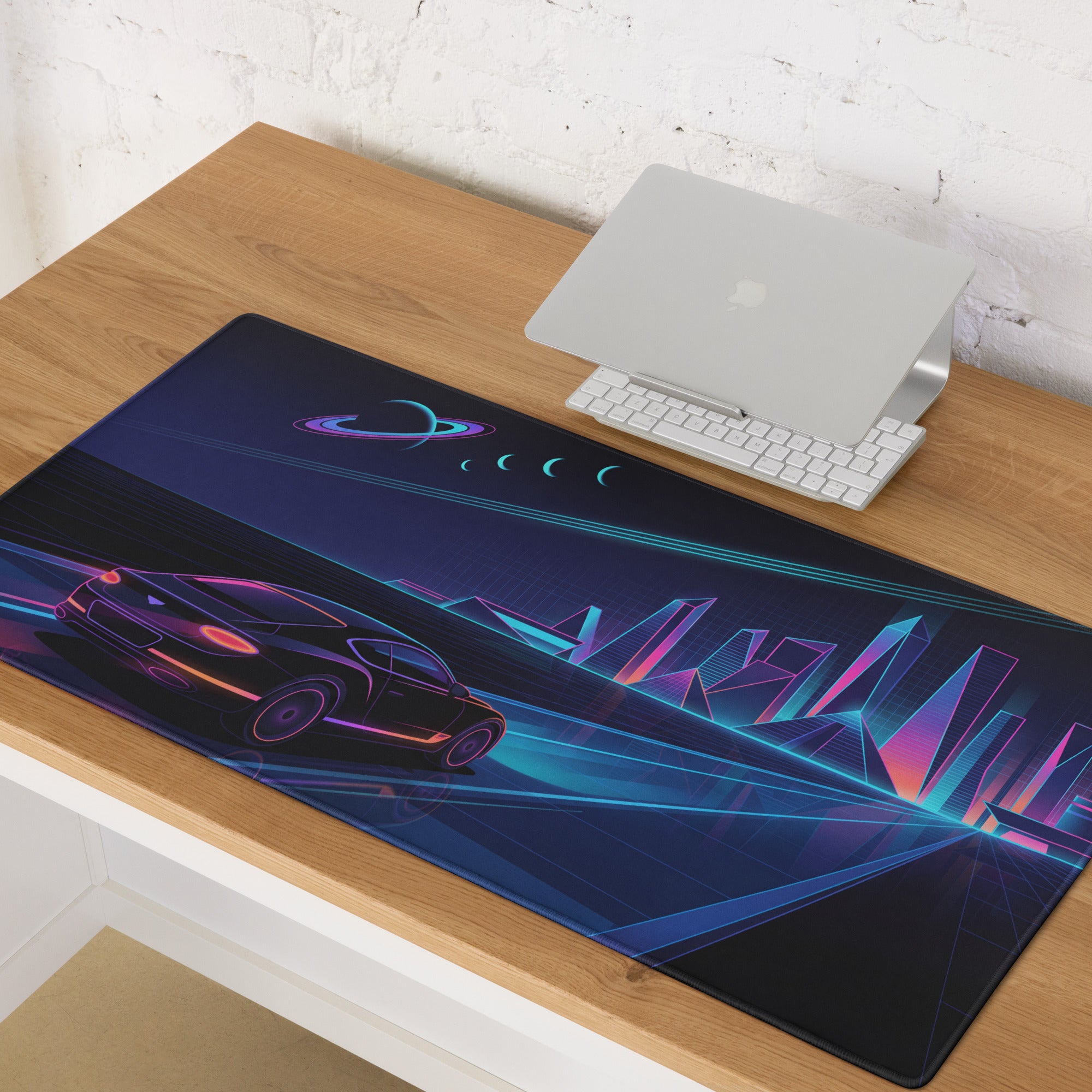 Vaporwave Neon City Mouse Pad - Vaporwave Neon City Mouse Pad Blue Purple Gaming Desk Dreamy Neon Mood Esports Gear