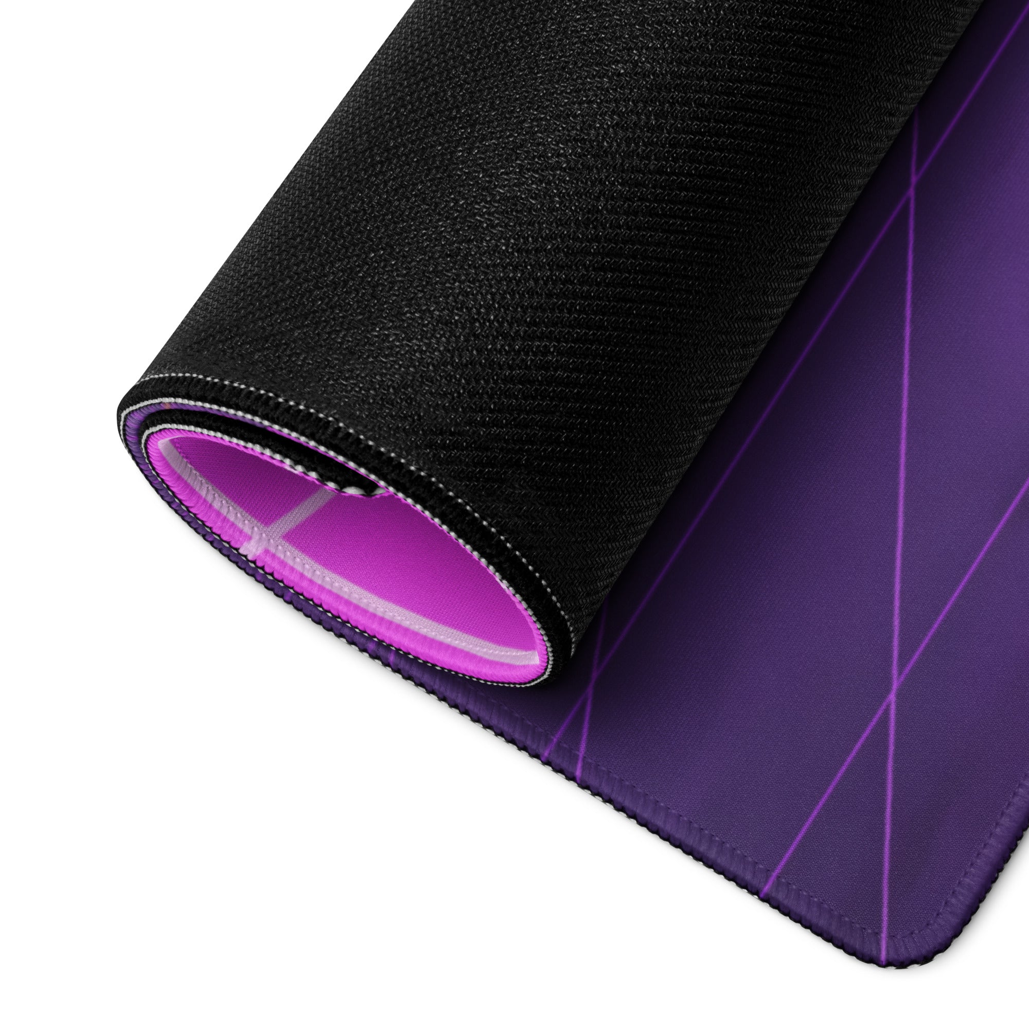 Mercedes-Benz SLS AMG Inspired Silver Purple Vaporwave Gaming Mouse Pad, Neon Supercar Desk Mat with Retro Futuristic Cyberpunk City Artwork