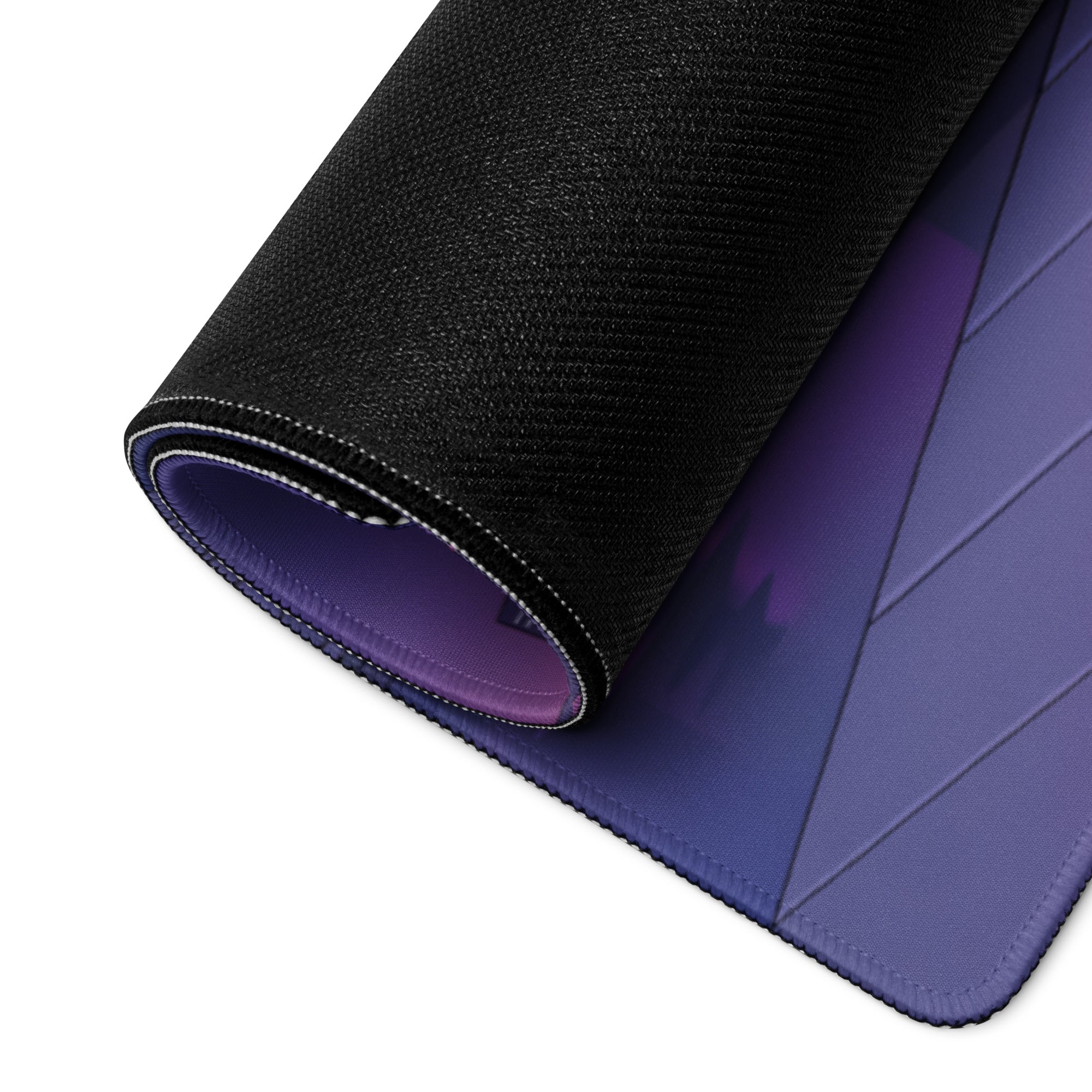 Porsche 911 993 Widebody Inspired Teal Purple Vaporwave Gaming Mouse Pad, Neon Sports Car Desk Mat with Futuristic City Garage Artwork