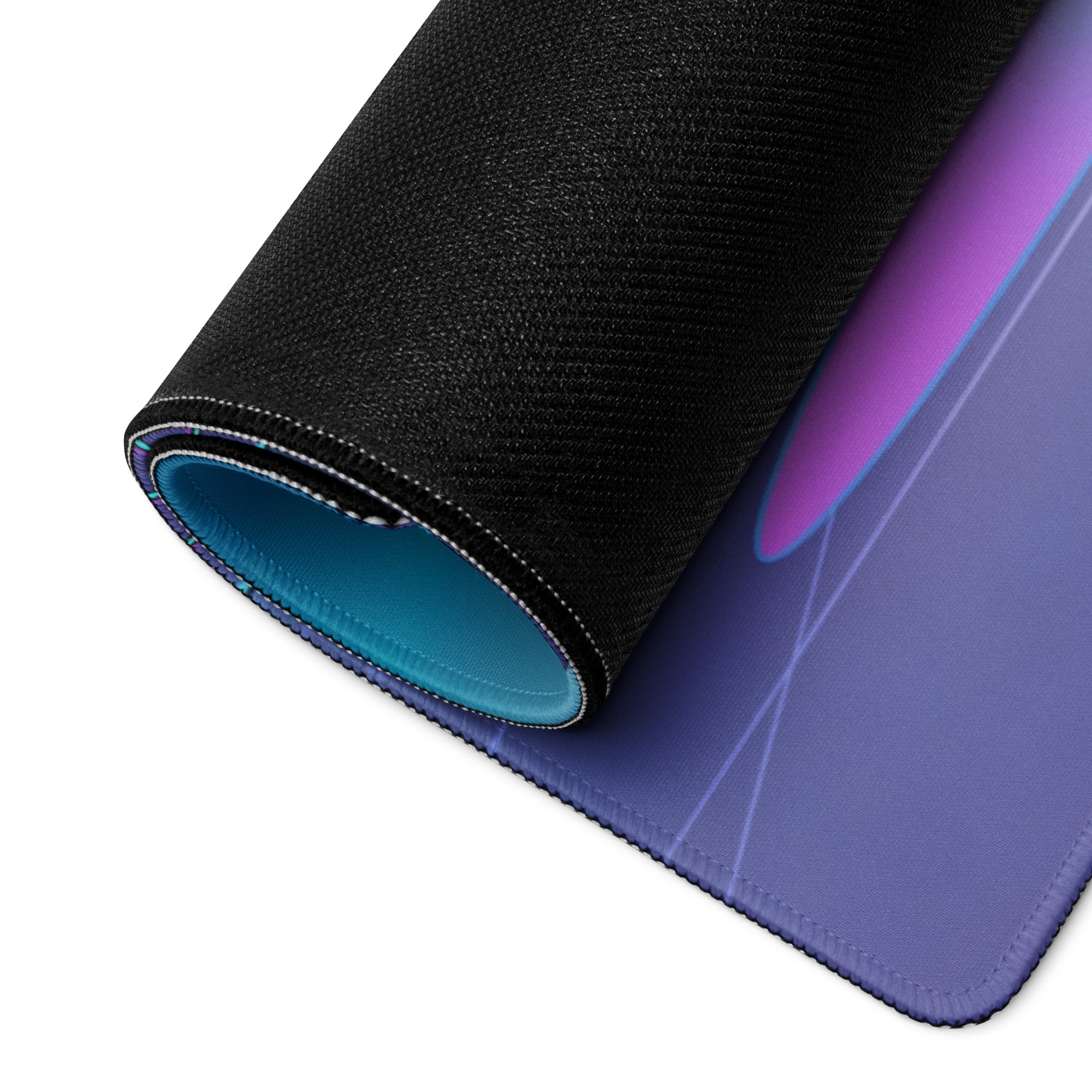 Ford Mustang GT Inspired Purple Vaporwave Gaming Mouse Pad – Neon Mountain Sunset Desk Mat with Retro Futuristic Palm Trees and Synthwave Art