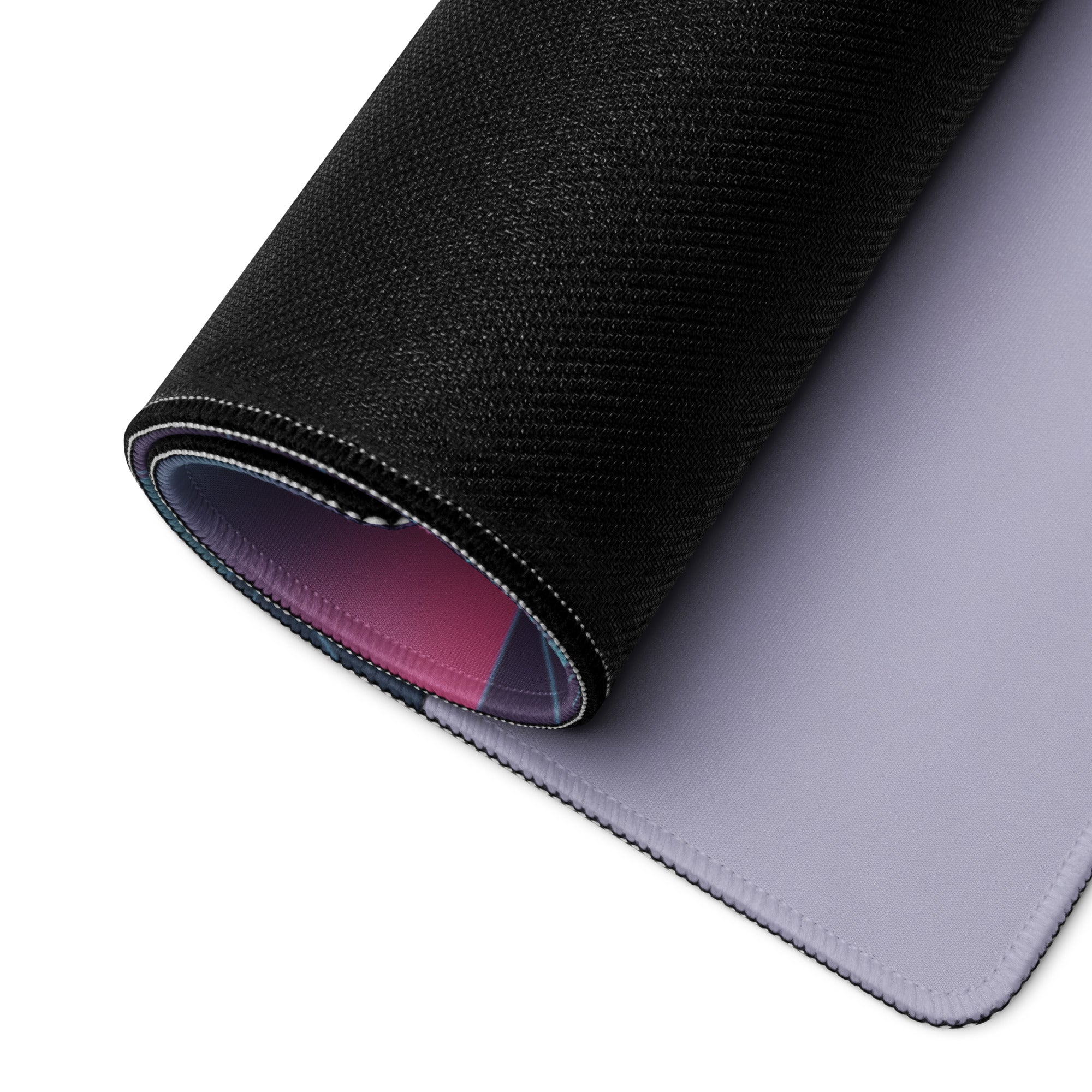 Ford Mustang GT Inspired Gray Vaporwave Gaming Mouse Pad – Retro Futuristic Airfield Desk Mat with Fighter Plane, Neon Sunset and Synthwave Art
