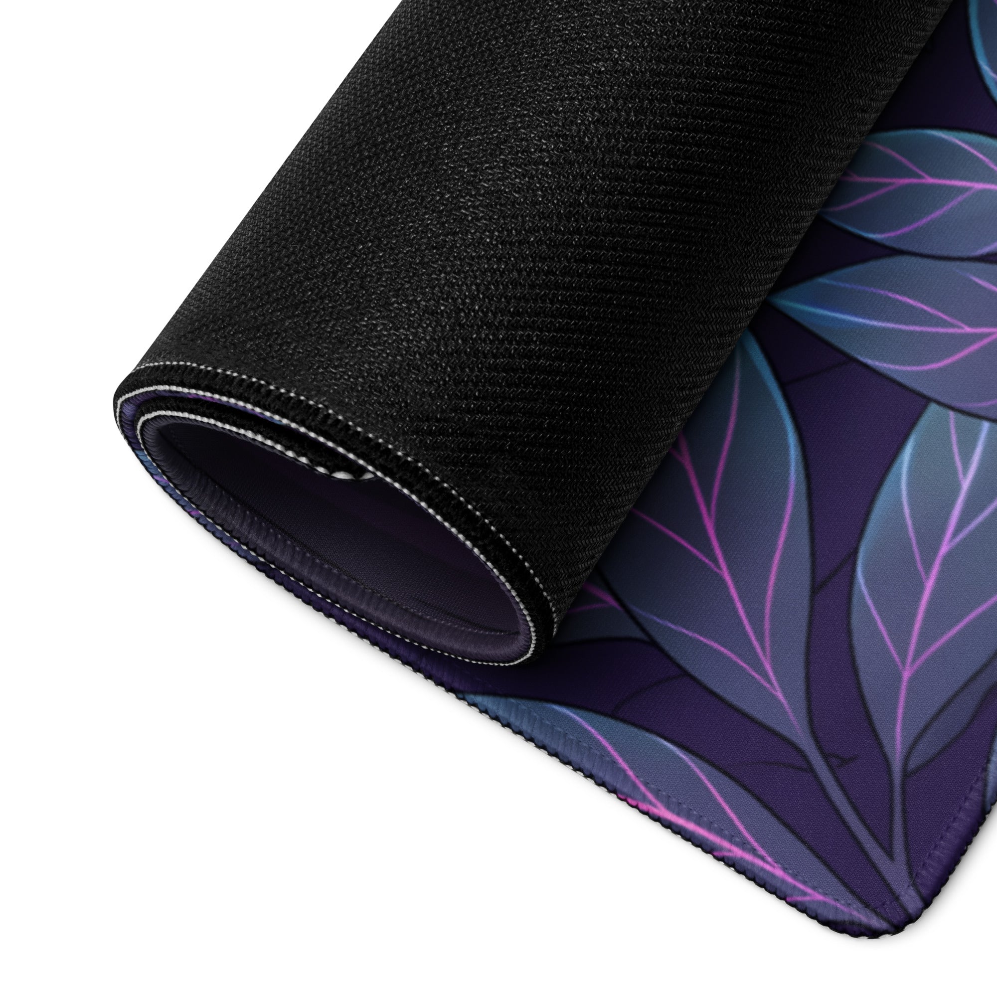 Ford Mustang GT Inspired Red Vaporwave Gaming Mouse Pad – Purple Neon Redwood Forest Desk Mat with Retro Grid Road and Dreamy Synthwave Art