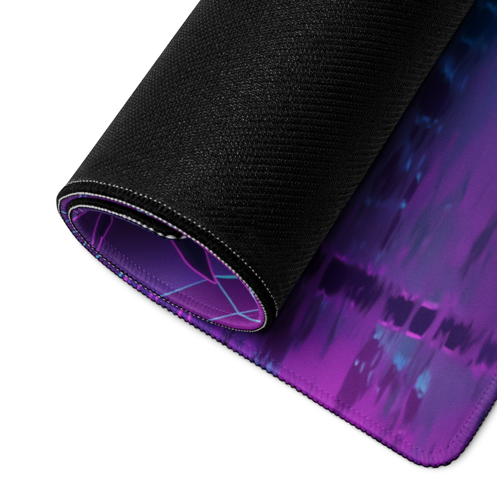 Porsche 911 GT3 RS Inspired White Vaporwave Gaming Mouse Pad – Neon Pink Cyan Grid Desk Mat with Palm Trees, Reflective Nightscape and Synthwave Art
