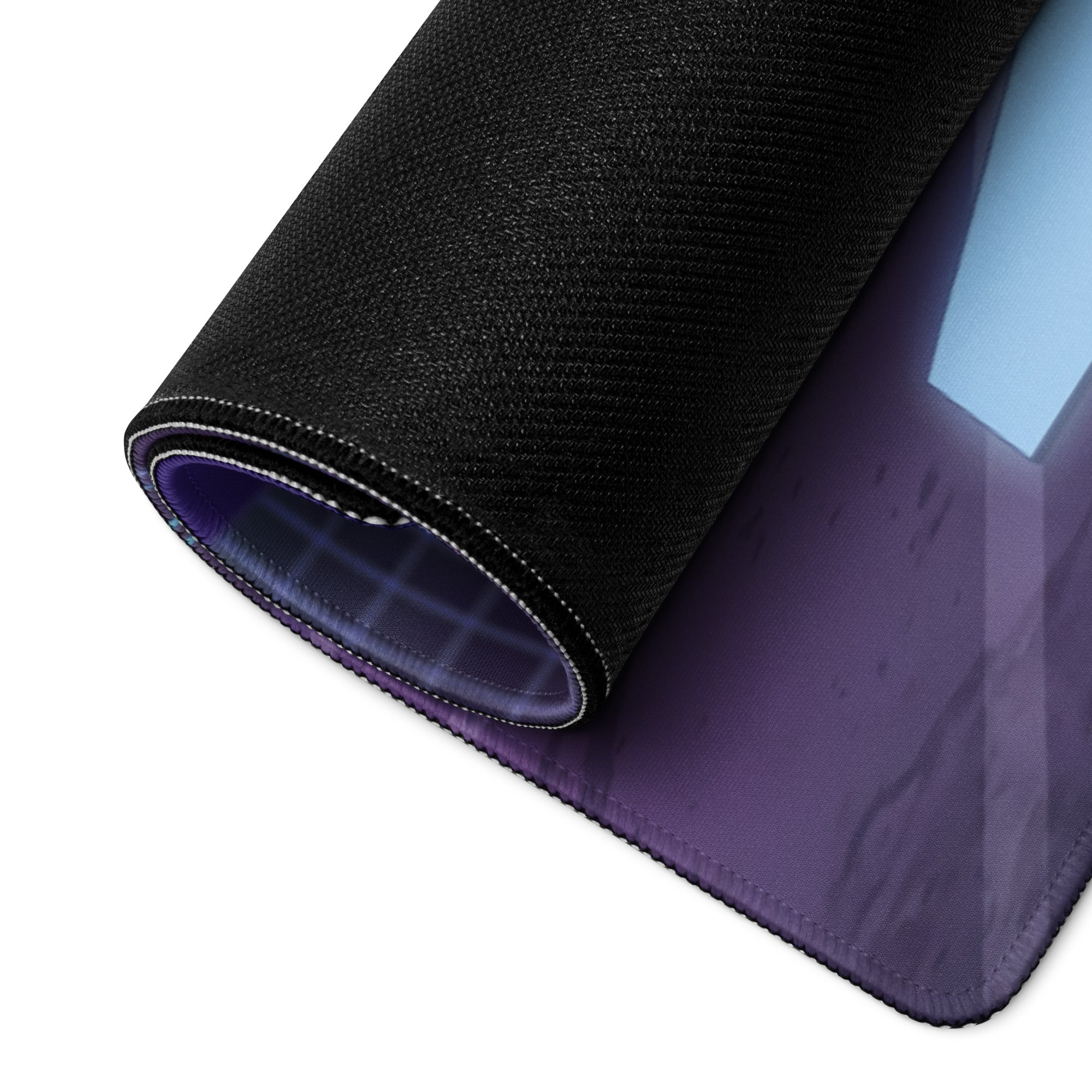 BMW S 1000 RR Inspired White Purple Vaporwave Gaming Mouse Pad – Neon Cyber City Desk Mat, Futuristic Superbike Digital Artwork