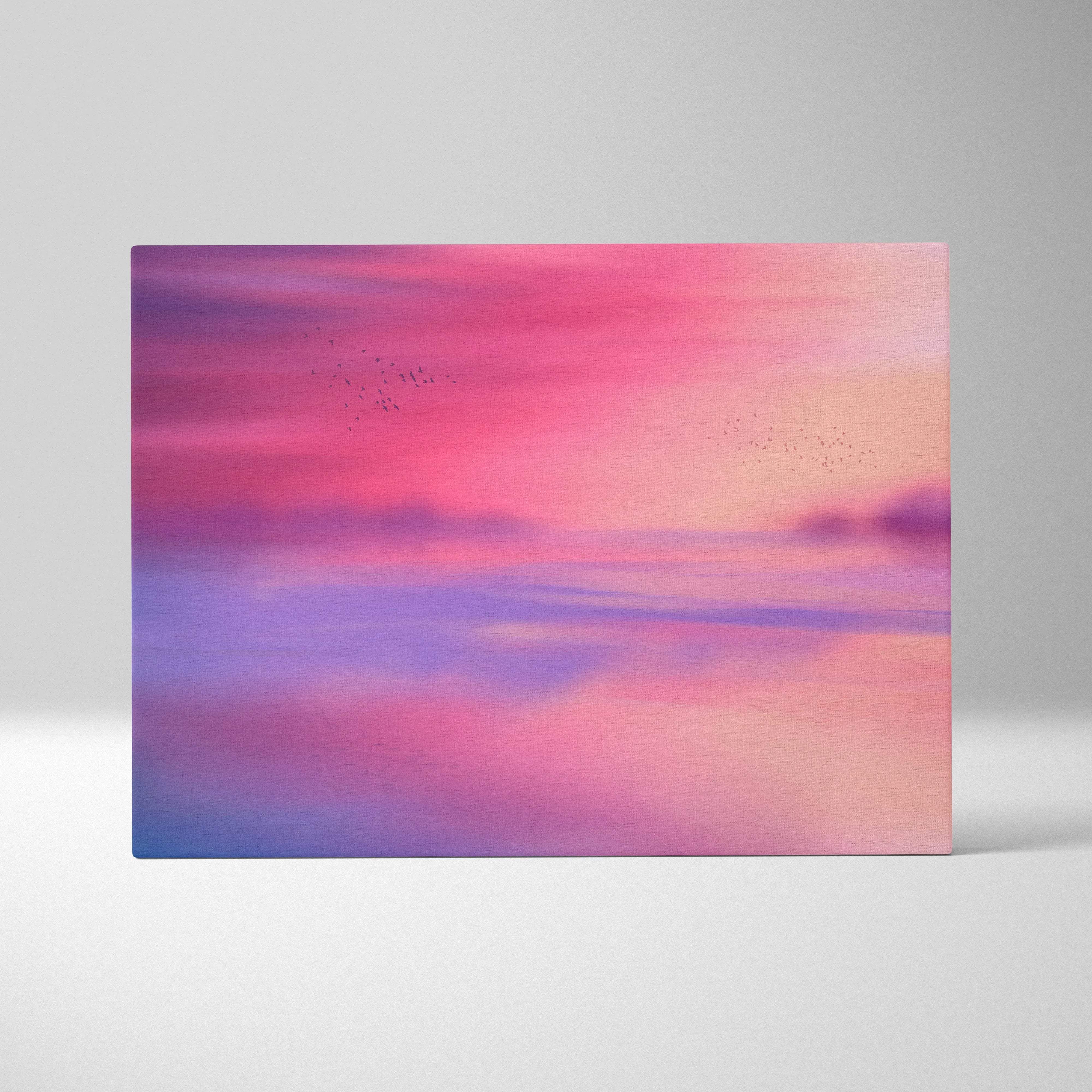Ethereal sky gradient canvas print with pink purple blue sunset tones