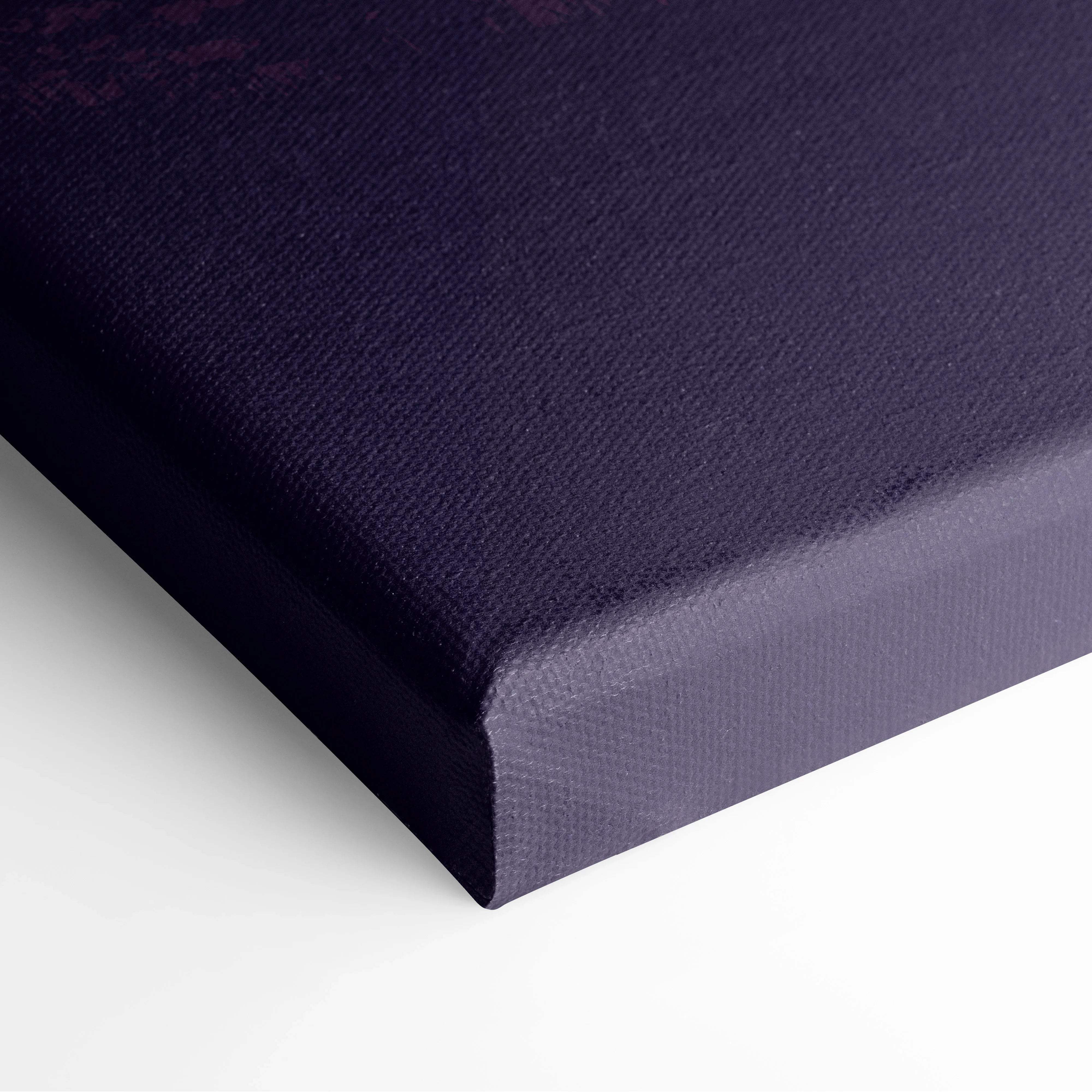 Deep navy textured canvas print of minimal vector deer sunset landscape
