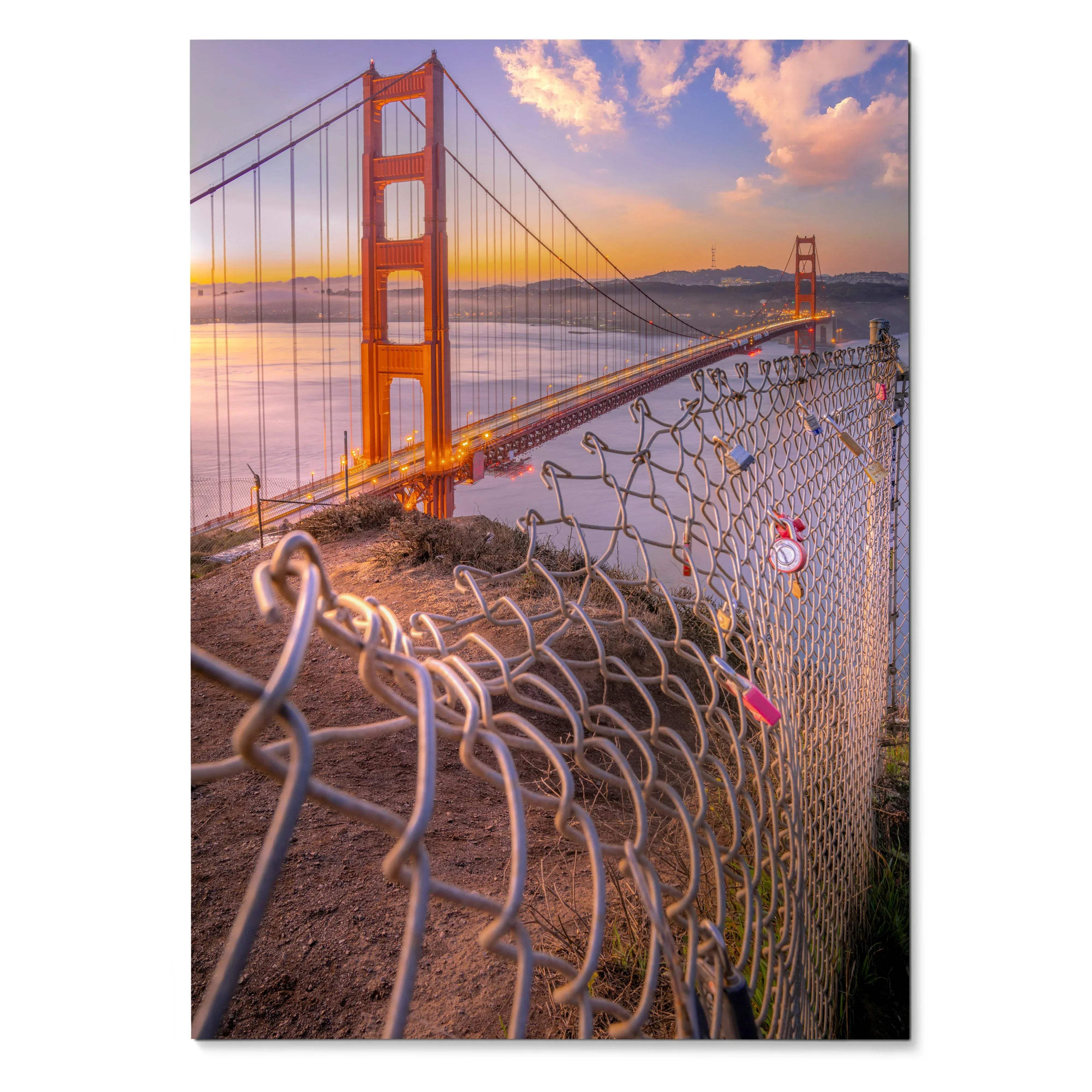 Stunning Golden Gate Sunset Ocean Art Print Poster | Vertical - Throttle Designs