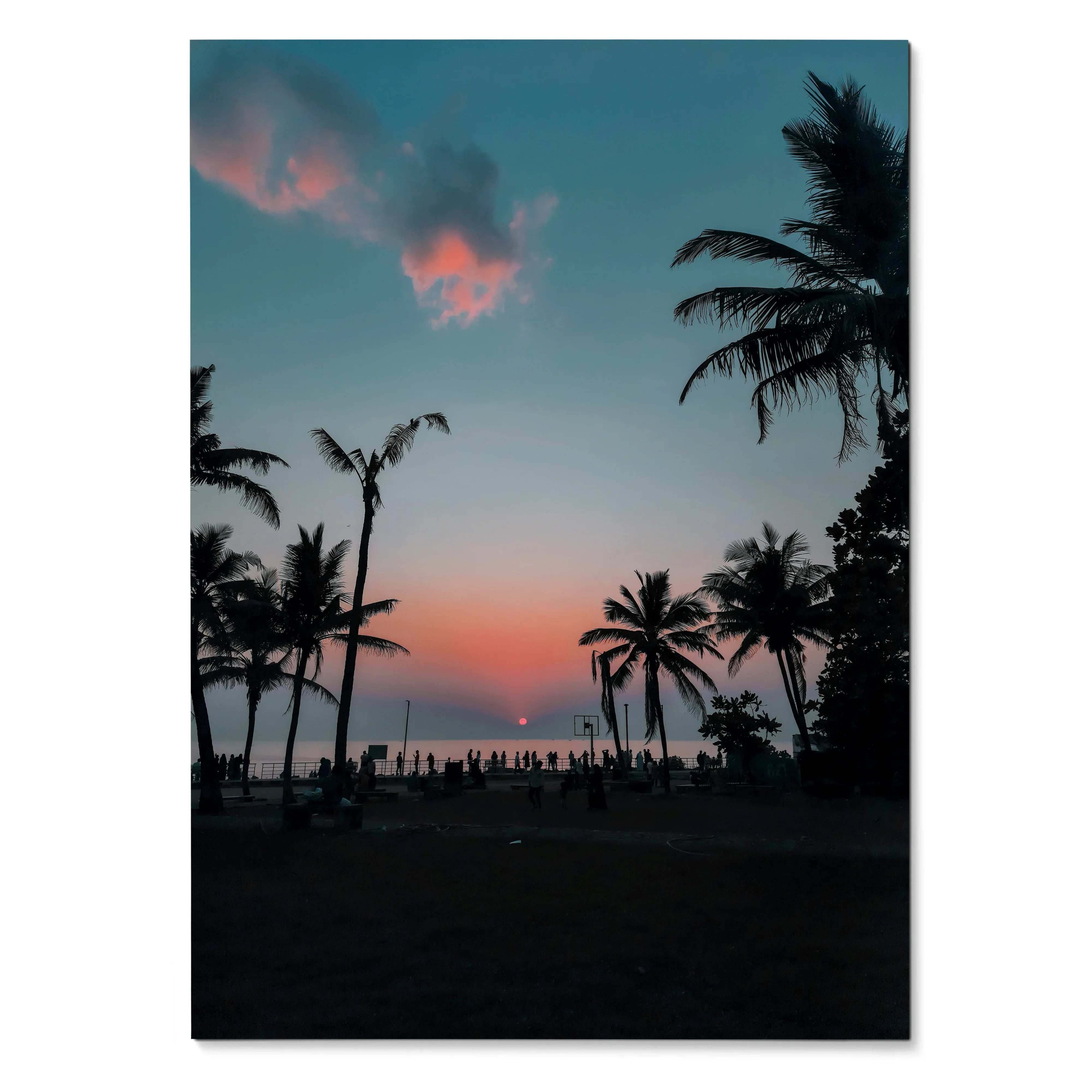 Vibrant Beach Sunset Art Print Wall Decor | Vertical - Throttle Designs