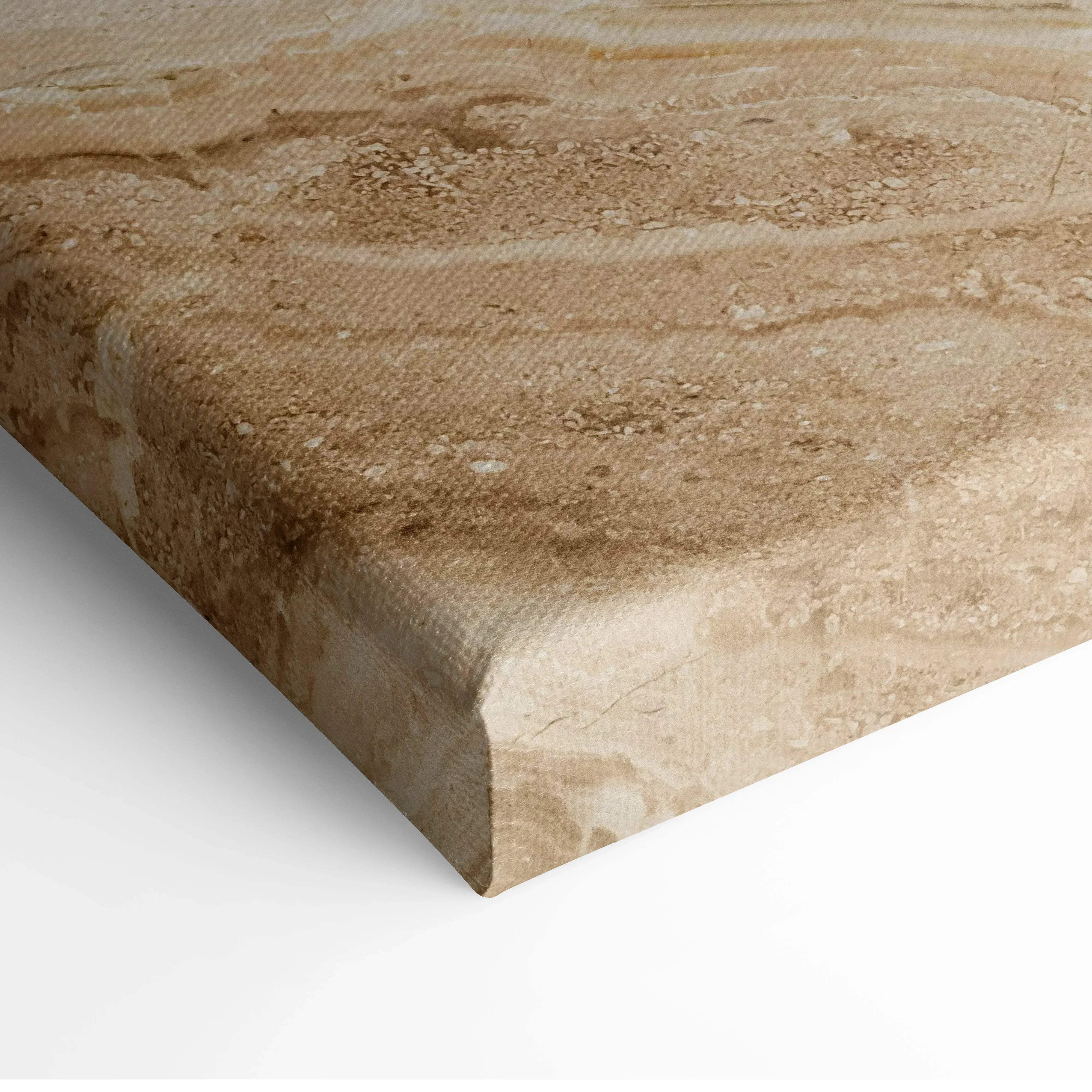 Beige marble texture canvas wall art with travertine stone pattern
