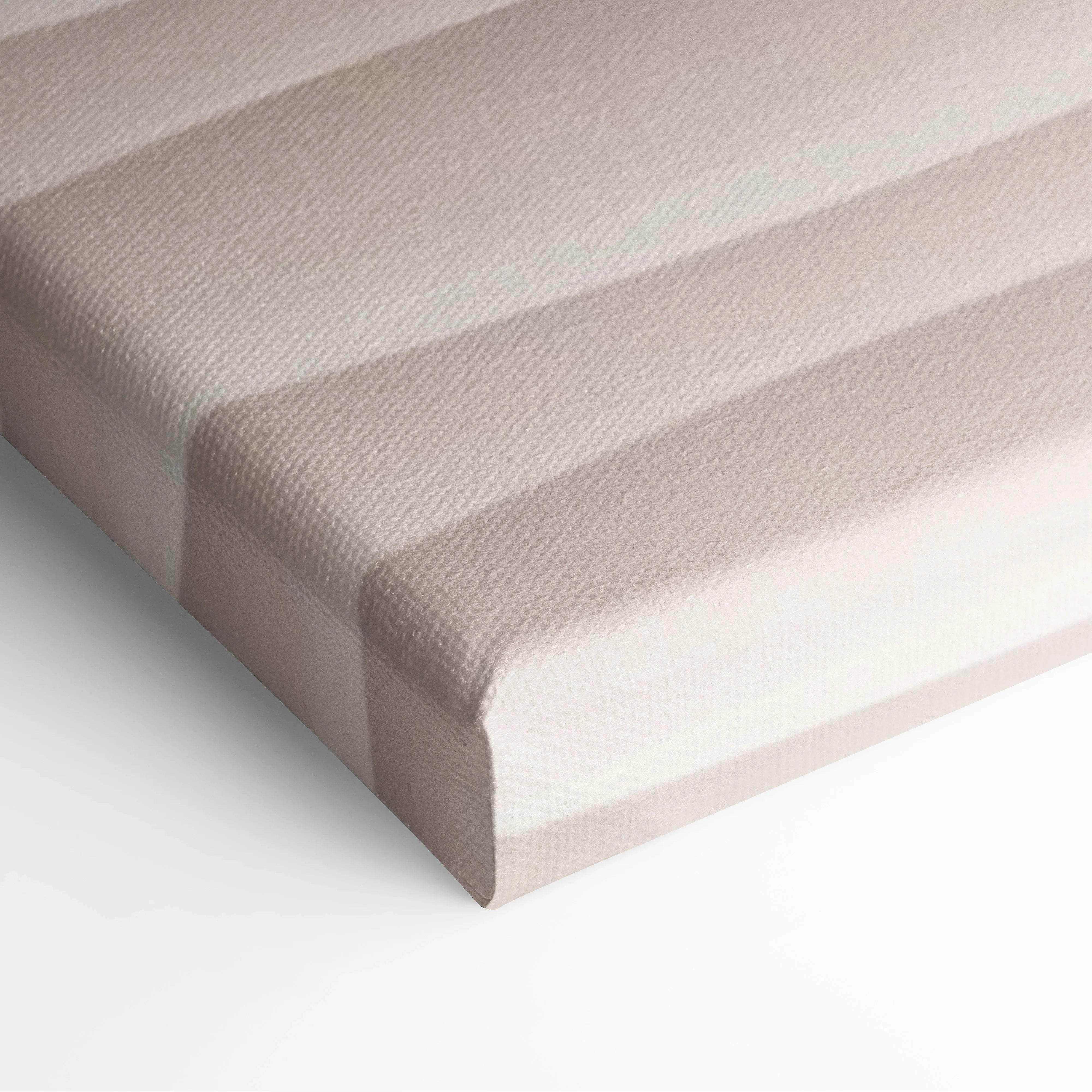 Minimalist beige wave texture canvas wall art with soft shadows