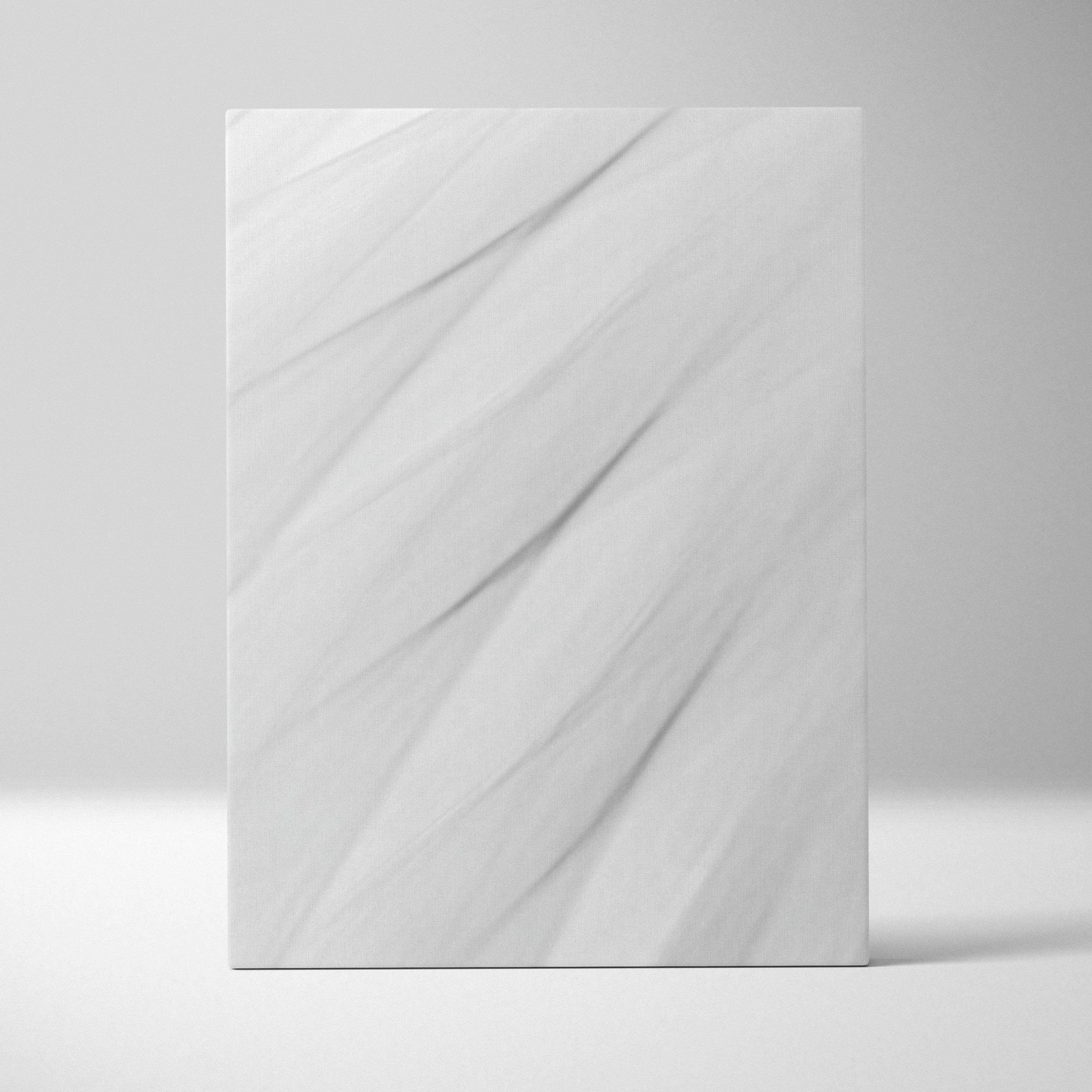 Minimalist white marble canvas wall art with calm gray veining