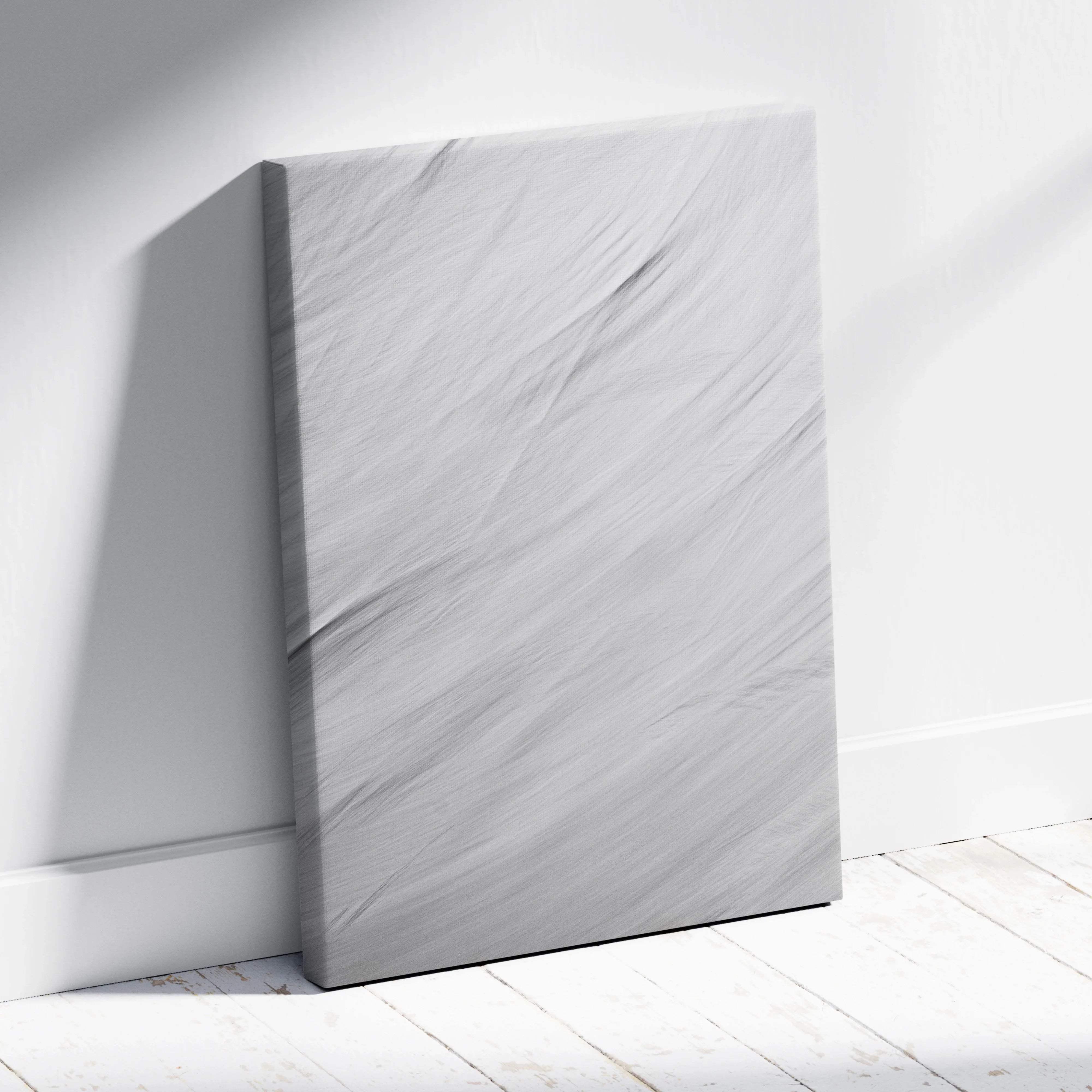 Serene gray marble texture canvas wall art with soft charcoal veining