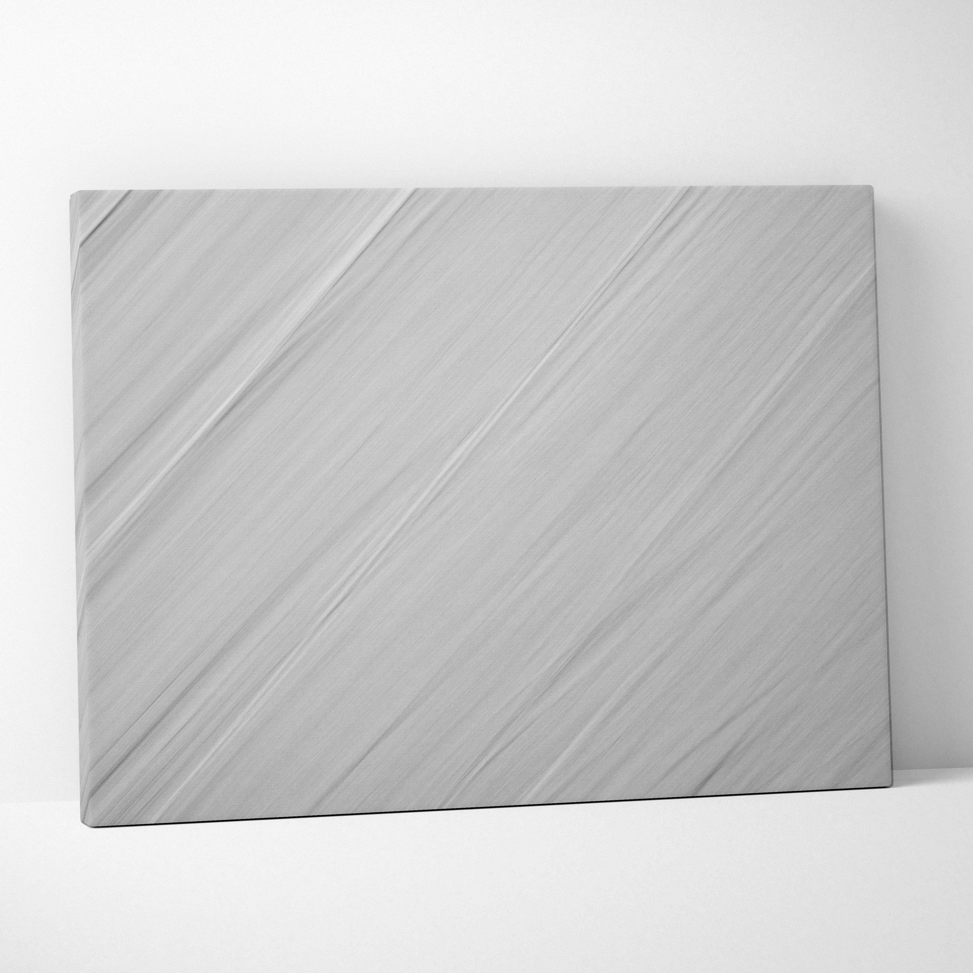 Minimalist silver gray diagonal brushstroke texture canvas wall art