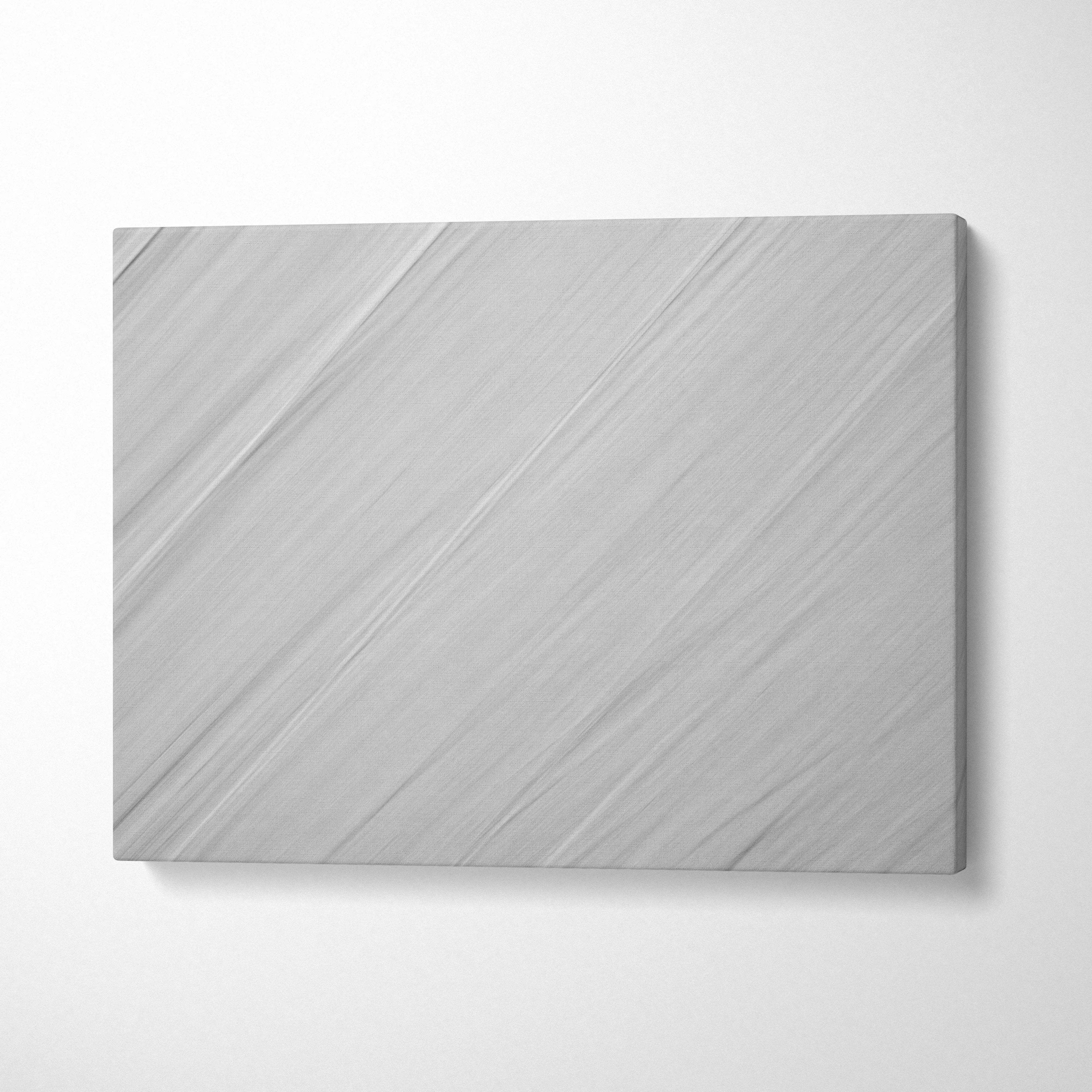 Minimalist silver gray diagonal light motion abstract texture canvas wall art