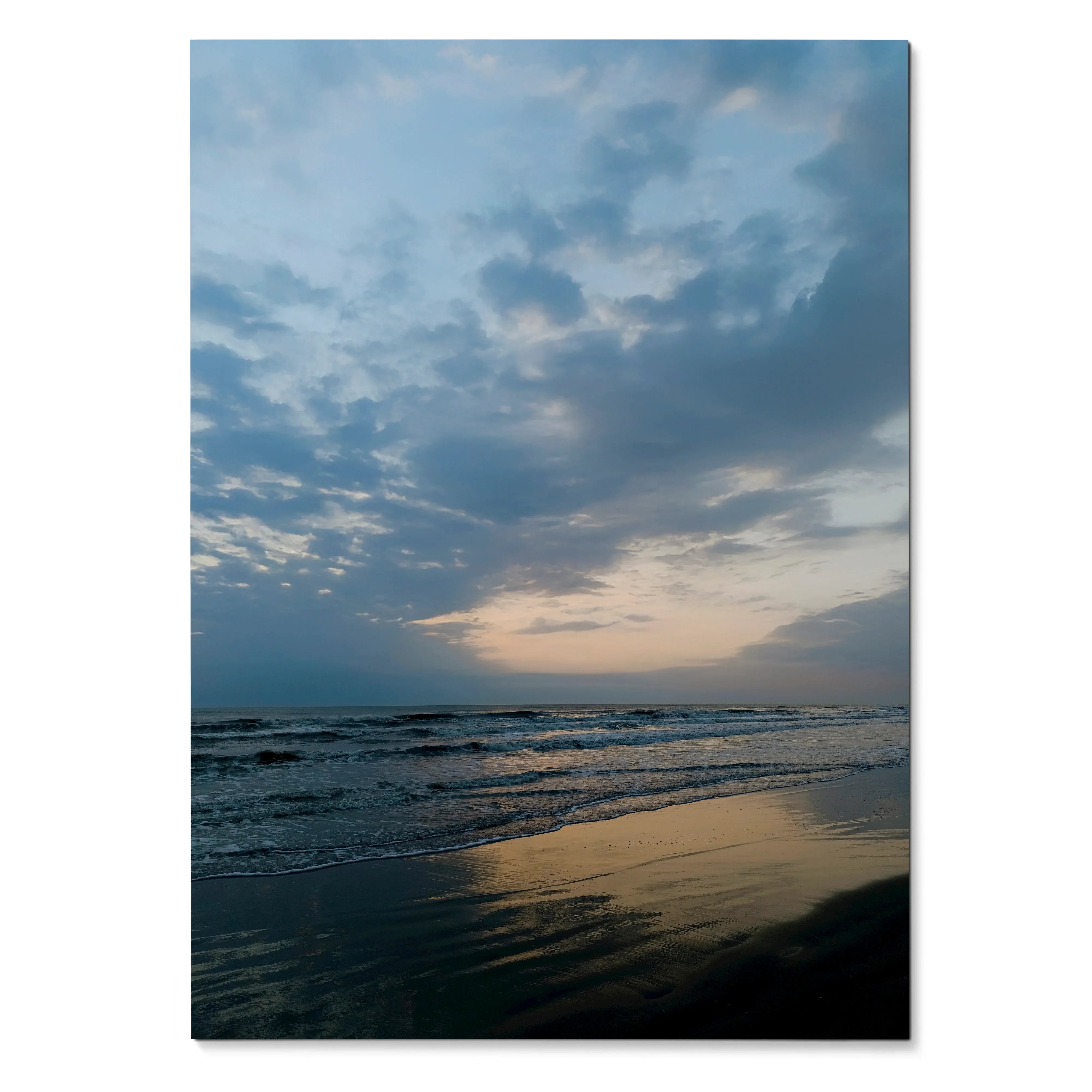 Serene Beach Ocean Landscape Wall Art Print | Vertical - Throttle Designs