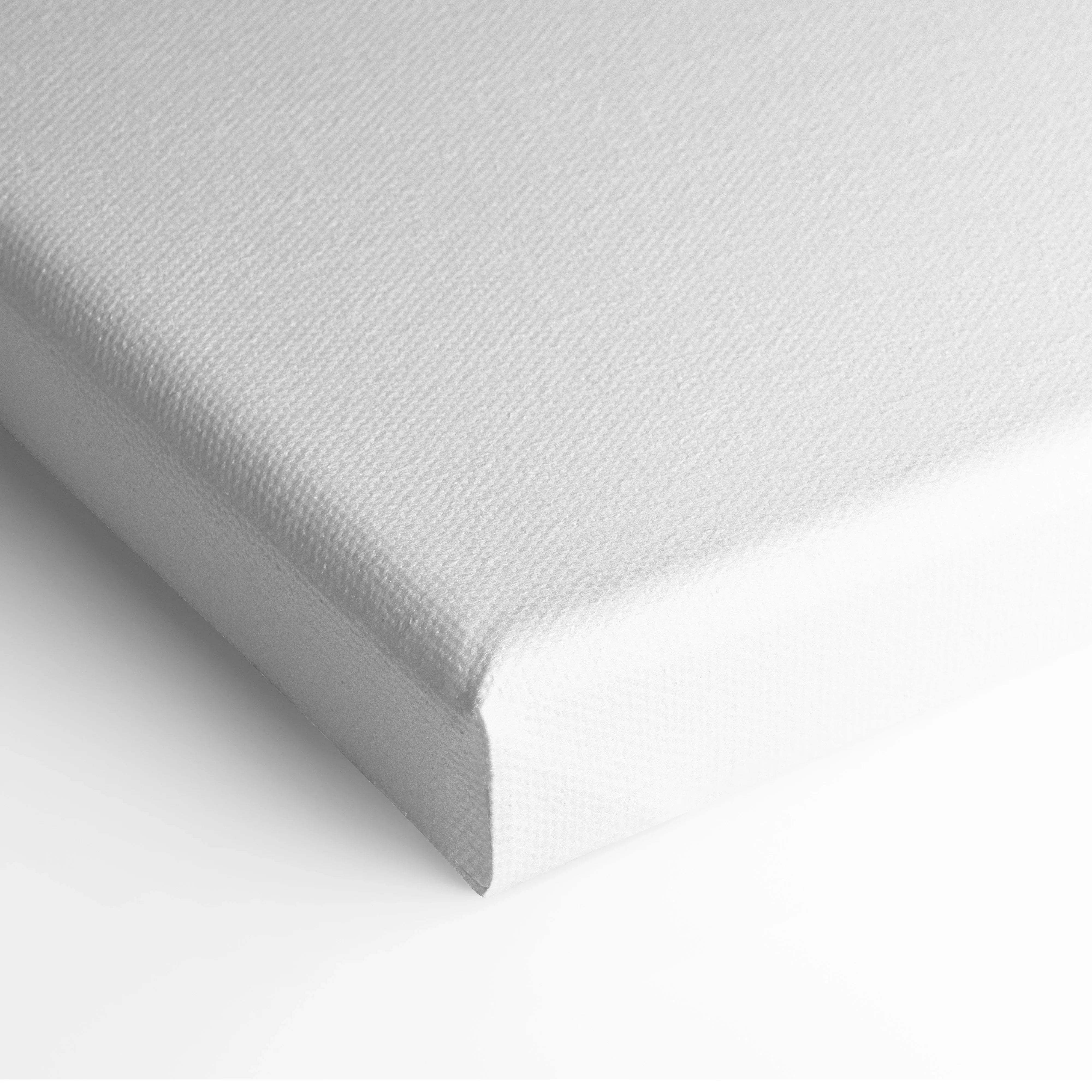 White textured canvas back of minimalist snowy landscape wall art